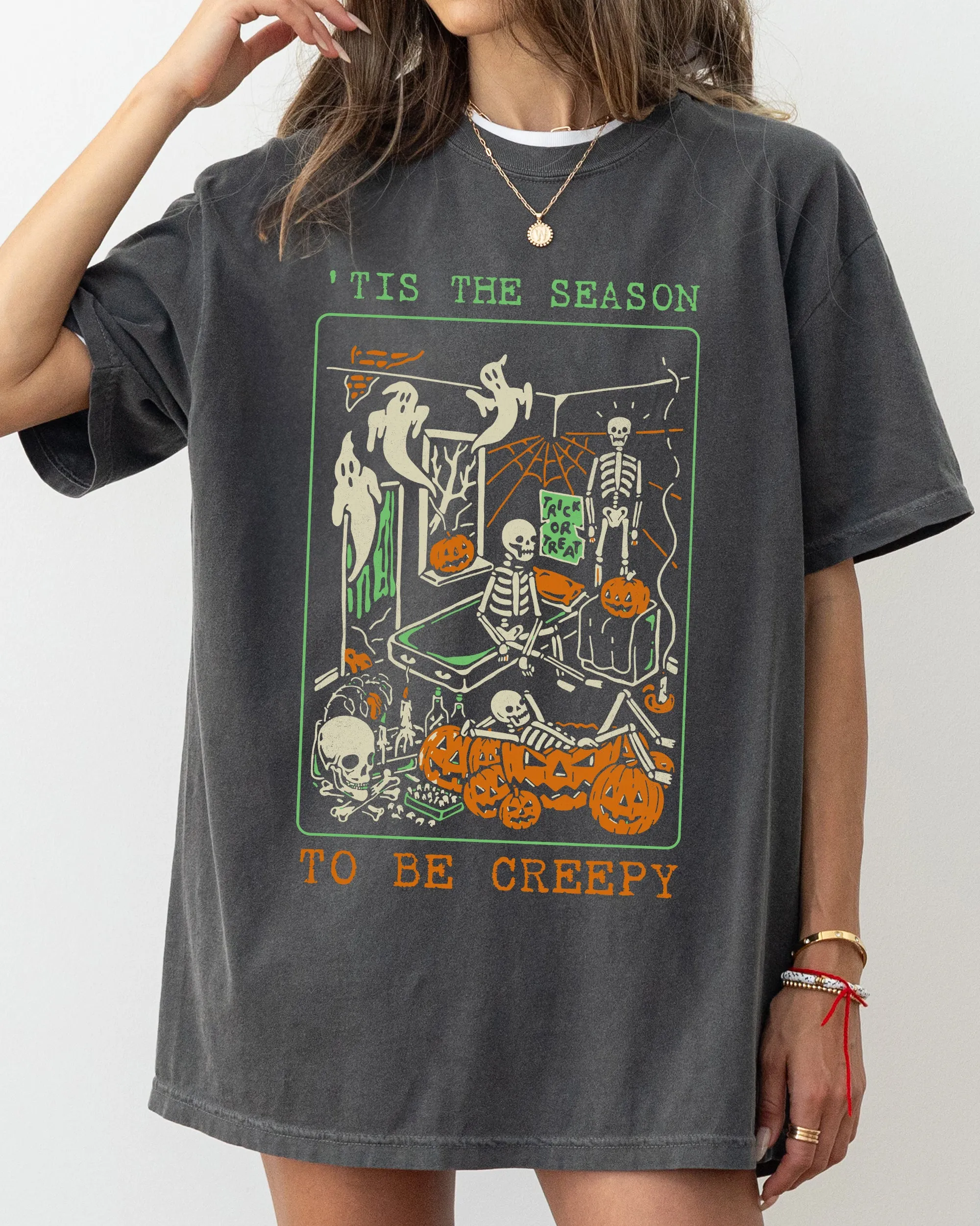 Tis The Season, Creepy, Spooky, Skeleton, Funny, Witch, Aesthetic, Meme, Halloween, Costume, Tshirt Comfort Colors T-Shirt sold by Refinery Number One product image thumbnail 2