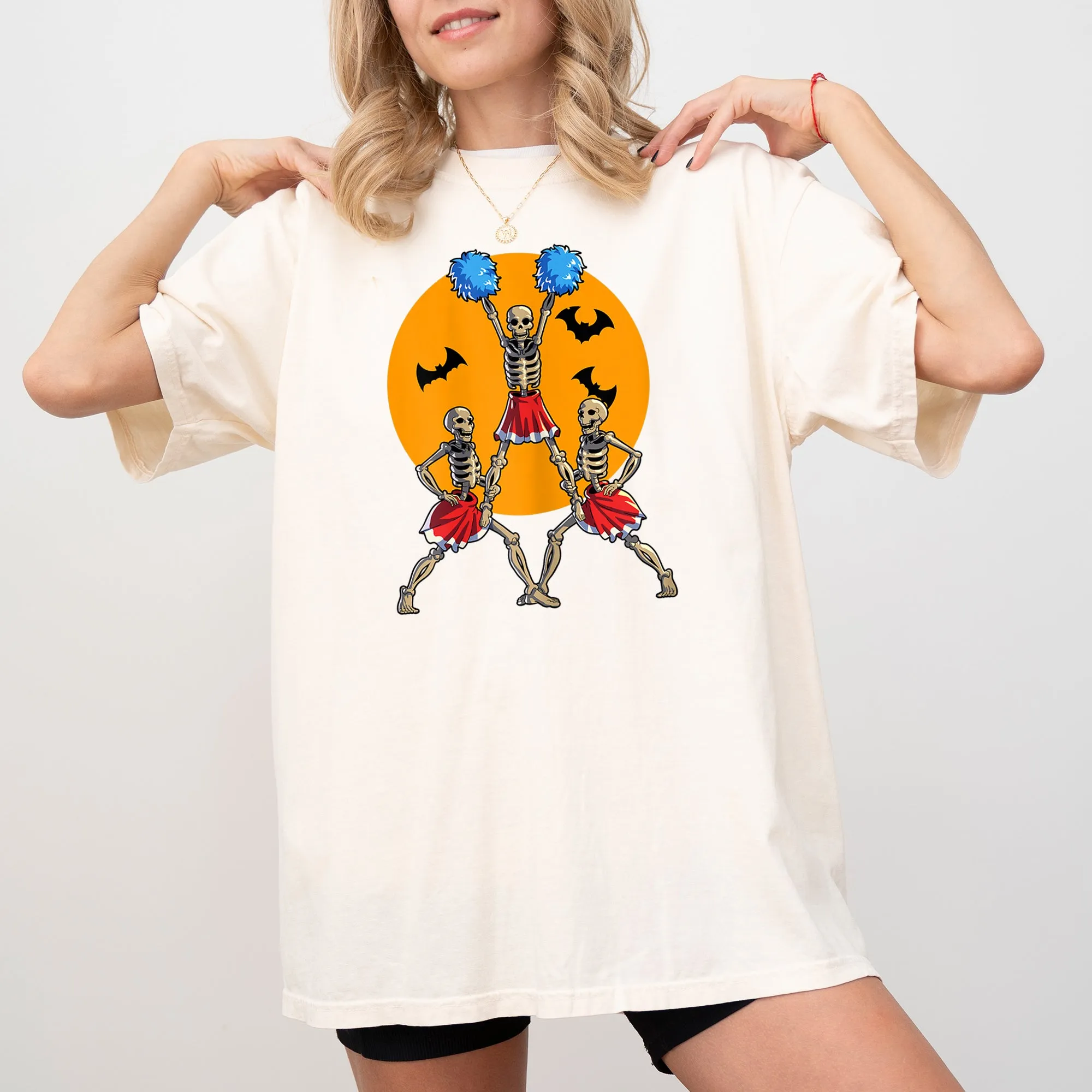 Cheerleader Skeleton, Ghost, Spooky, Funny, Witch, Aesthetic, Meme, Halloween, Costume, Tshirt Comfort Colors T-Shirt sold by Refinery Number One product image thumbnail 4
