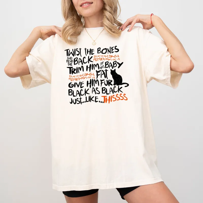 Twist The Bones, Cat, Skeleton, Spooky, Ghost, Funny, Witch, Aesthetic, Meme, Halloween, Costume, Tshirt Comfort Colors T-Shirt sold by Refinery Number One
