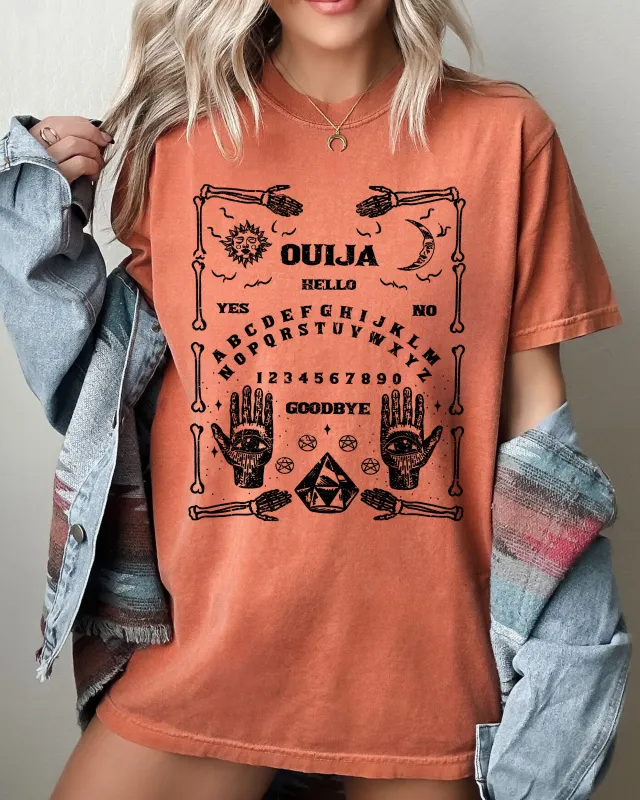 Spirit Board, Skeleton, Spooky, Ghost, Funny, Witch, Aesthetic, Meme, Halloween, Costume, Tshirt Comfort Colors T-Shirt sold by Refinery Number One