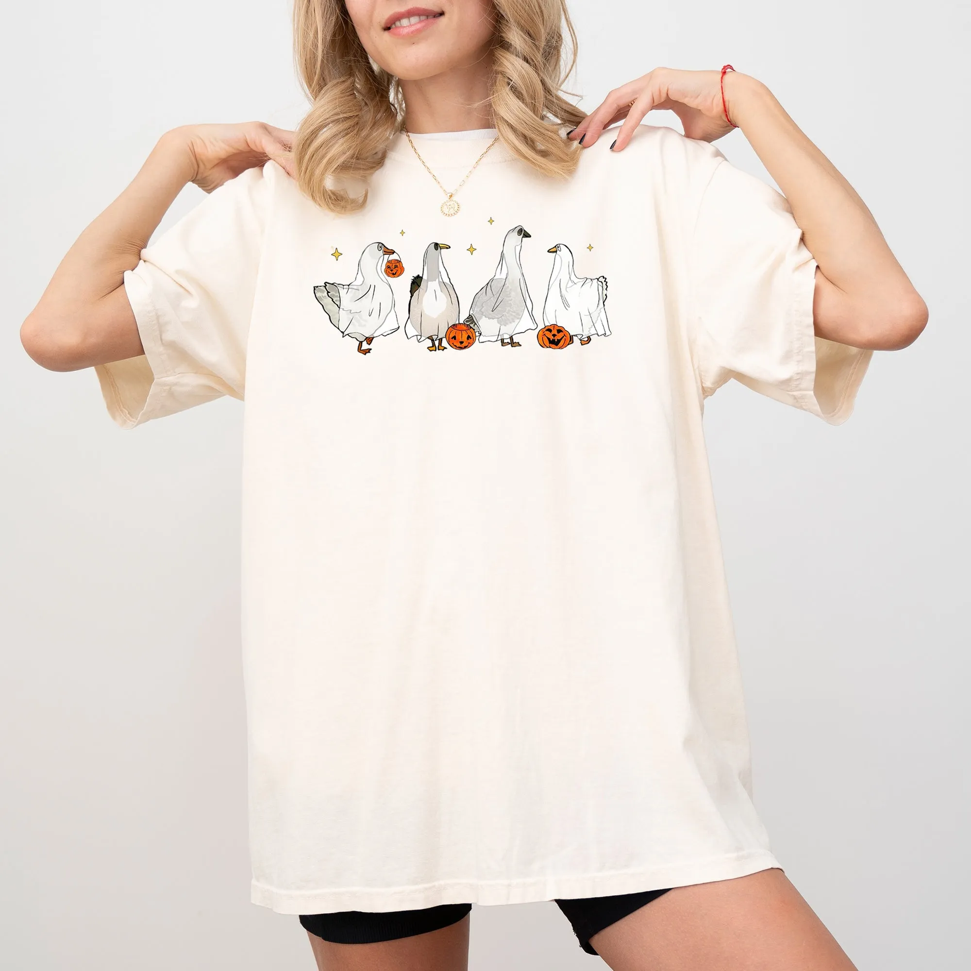 Ghost Geese, Farm, Skeleton, Funny, Pumpkin, Spooky, Witch, Aesthetic, Meme, Halloween, Costume, Tshirt Comfort Colors T-Shirt sold by Refinery Number One product image thumbnail 4