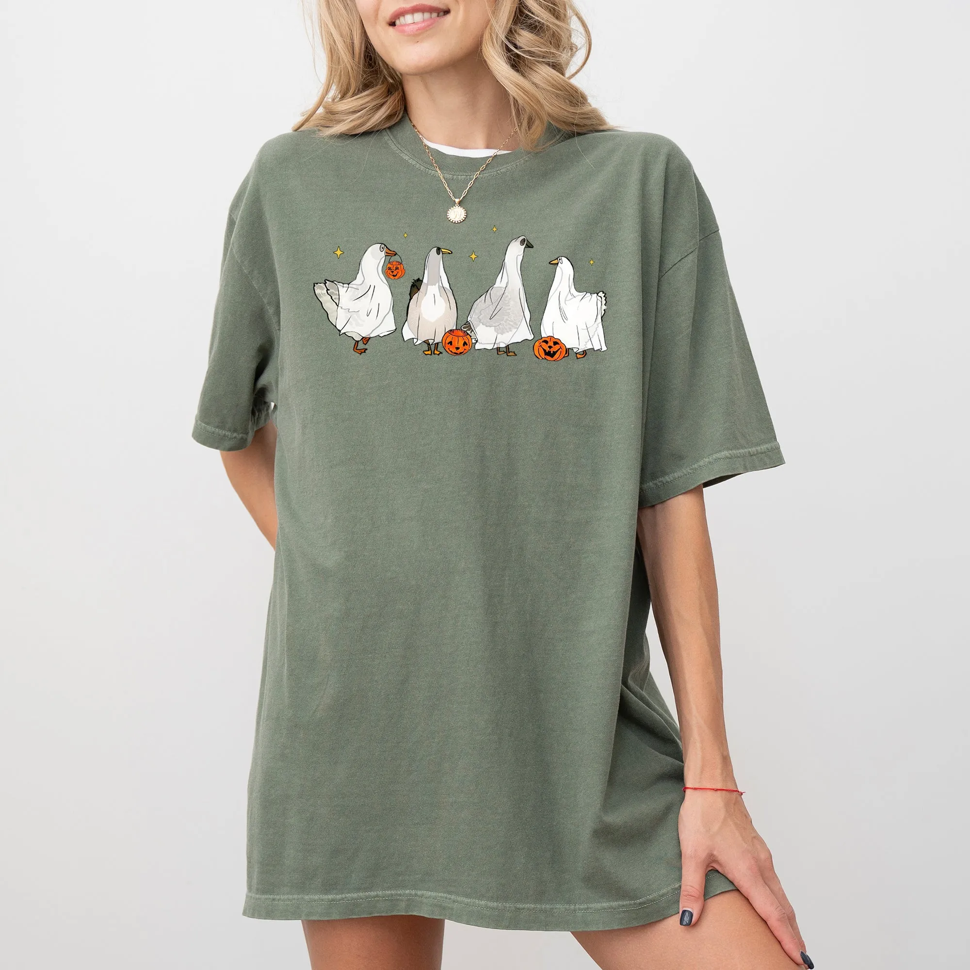 Ghost Geese, Farm, Skeleton, Funny, Pumpkin, Spooky, Witch, Aesthetic, Meme, Halloween, Costume, Tshirt Comfort Colors T-Shirt sold by Refinery Number One product image thumbnail 5