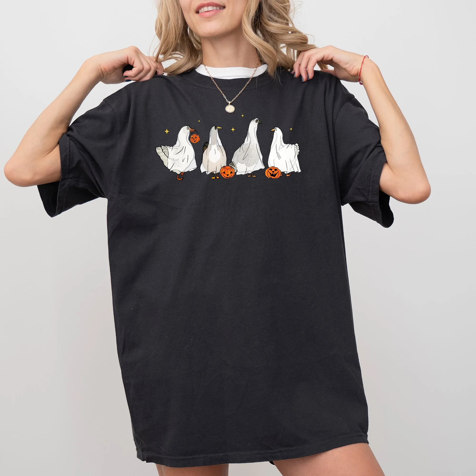 Ghost Geese, Farm, Skeleton, Funny, Pumpkin, Spooky, Witch, Aesthetic, Meme, Halloween, Costume, Tshirt Comfort Colors T-Shirt sold by Refinery Number One product image thumbnail 3