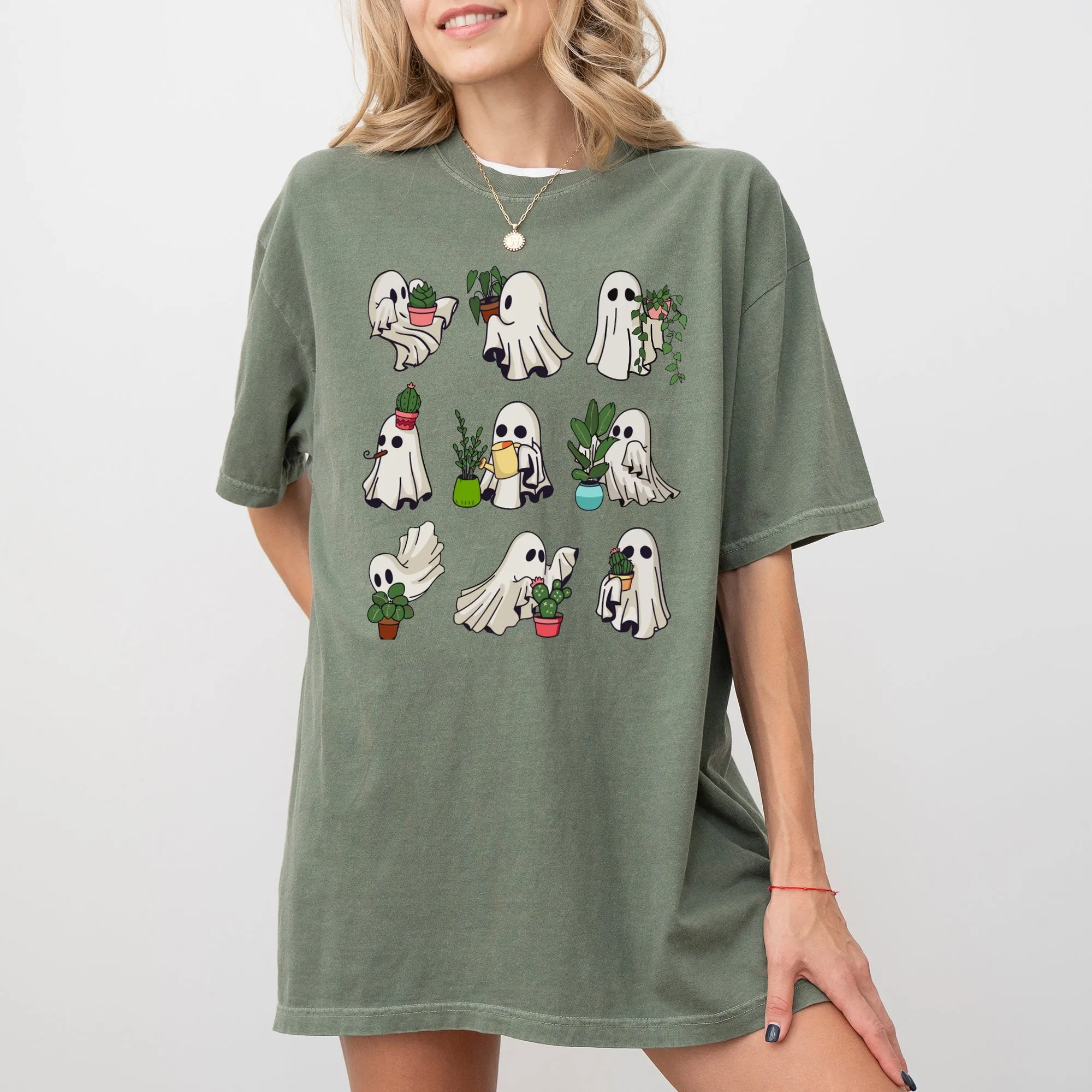 Mini Ghosts, Plant Lover, Skeleton, Coffin, Funny, Pumpkin, Spooky, Witch, Aesthetic, Meme, Halloween, Costume, Tshirt Comfort Colors T-Shirt sold by Refinery Number One product image thumbnail 4