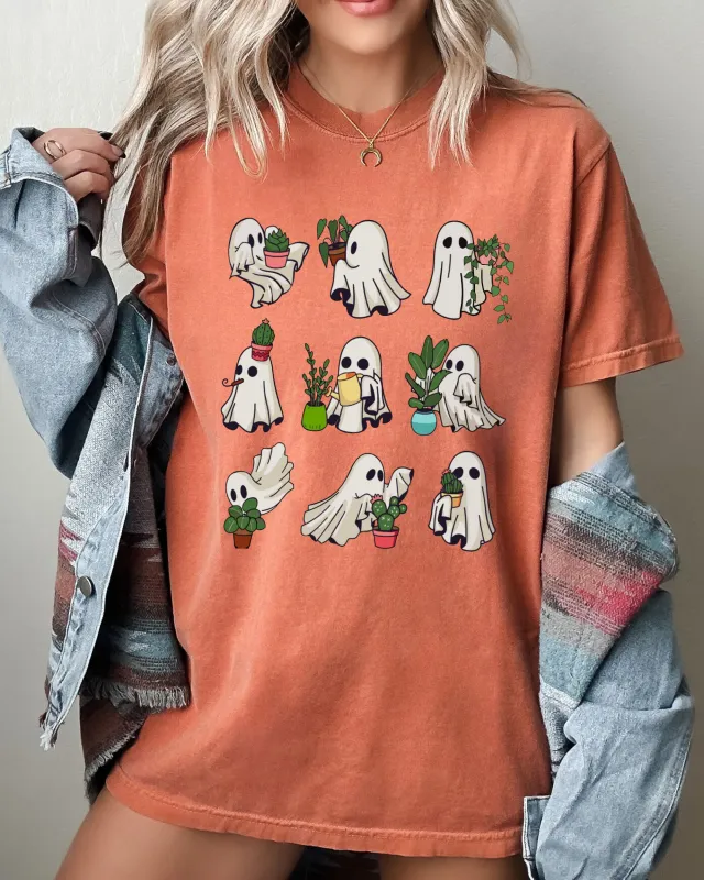 Mini Ghosts, Plant Lover, Skeleton, Coffin, Funny, Pumpkin, Spooky, Witch, Aesthetic, Meme, Halloween, Costume, Tshirt Comfort Colors T-Shirt sold by Refinery Number One