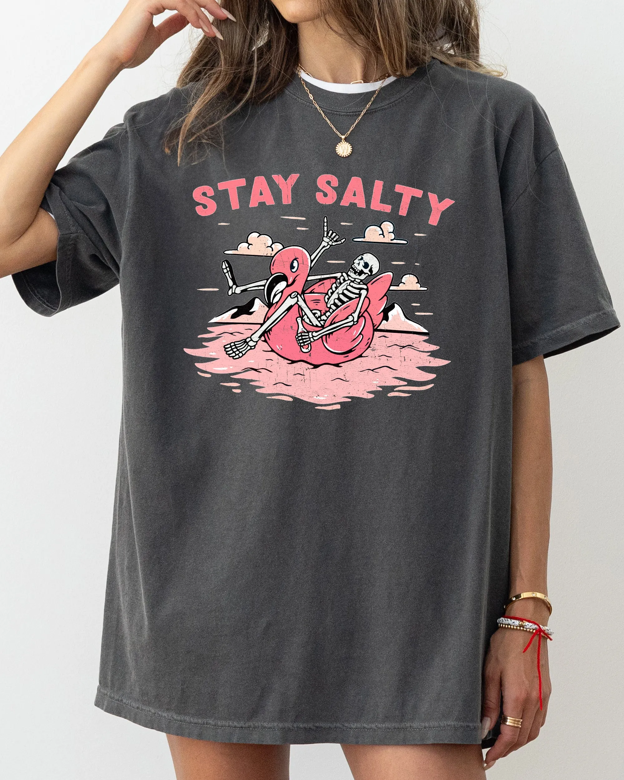 Stay Salty, Skeleton, Funny, Ghost, Spooky, Witch, Aesthetic, Meme, Halloween, Costume, Tshirt Comfort Colors T-Shirt sold by Refinery Number One