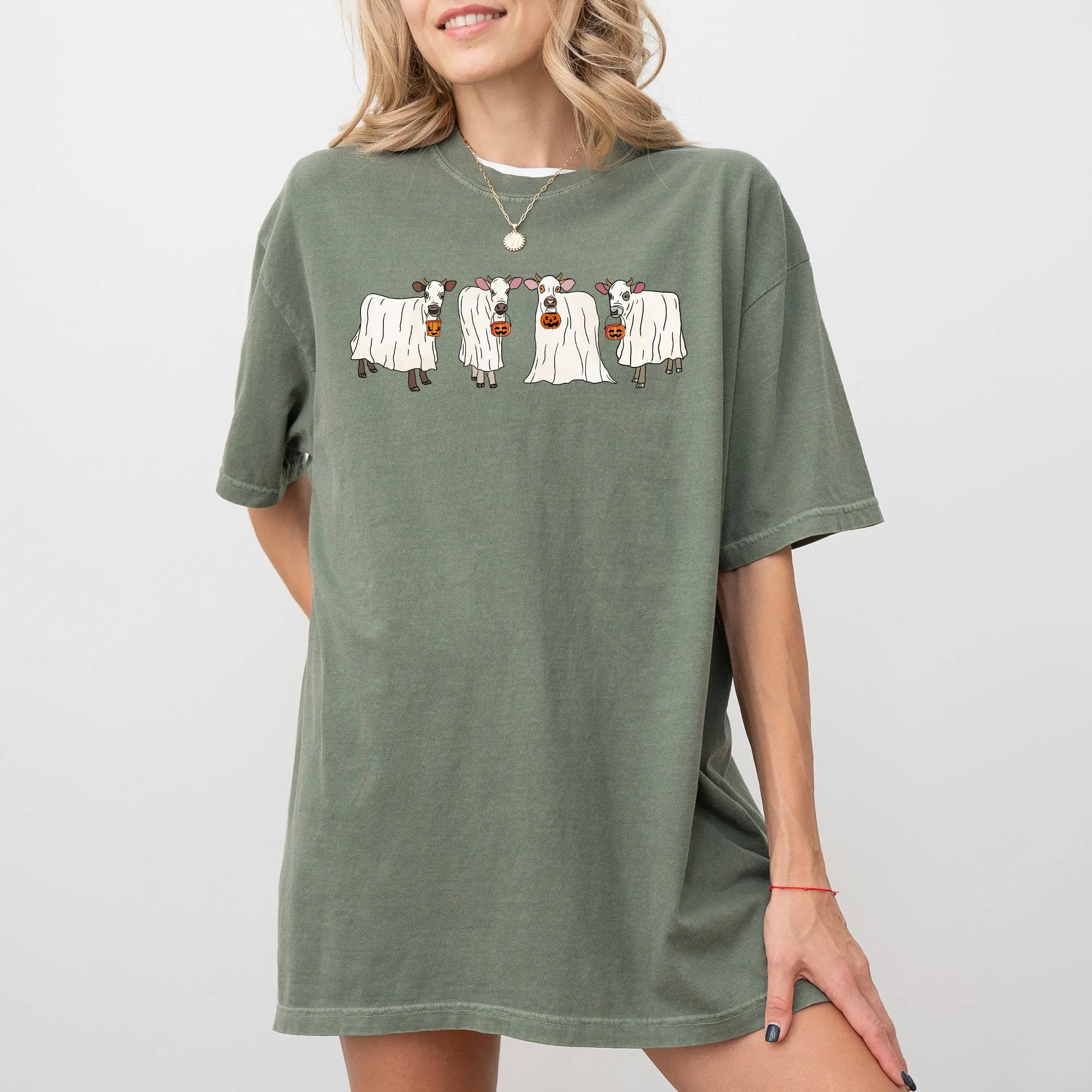 Ghost Cows, Farm, Skeleton, Funny, Spooky, Witch, Aesthetic, Meme, Halloween, Costume, Tshirt Comfort Colors T-Shirt sold by Refinery Number One product image thumbnail 3