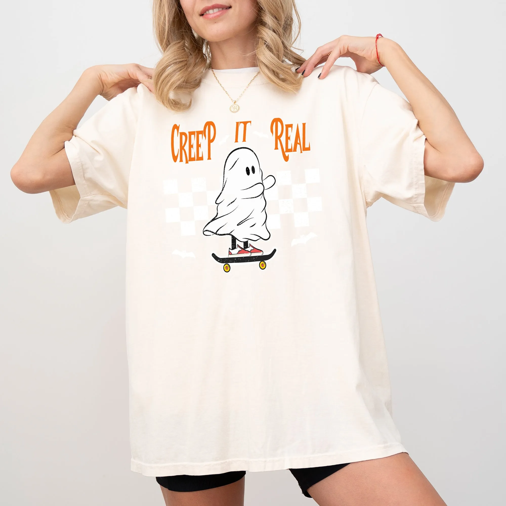 Creep It Real Ghost Skeleton Spooky Witch Halloween Costume T Shirt Comfort Colors Tee sold by Refinery Number One product image thumbnail 4