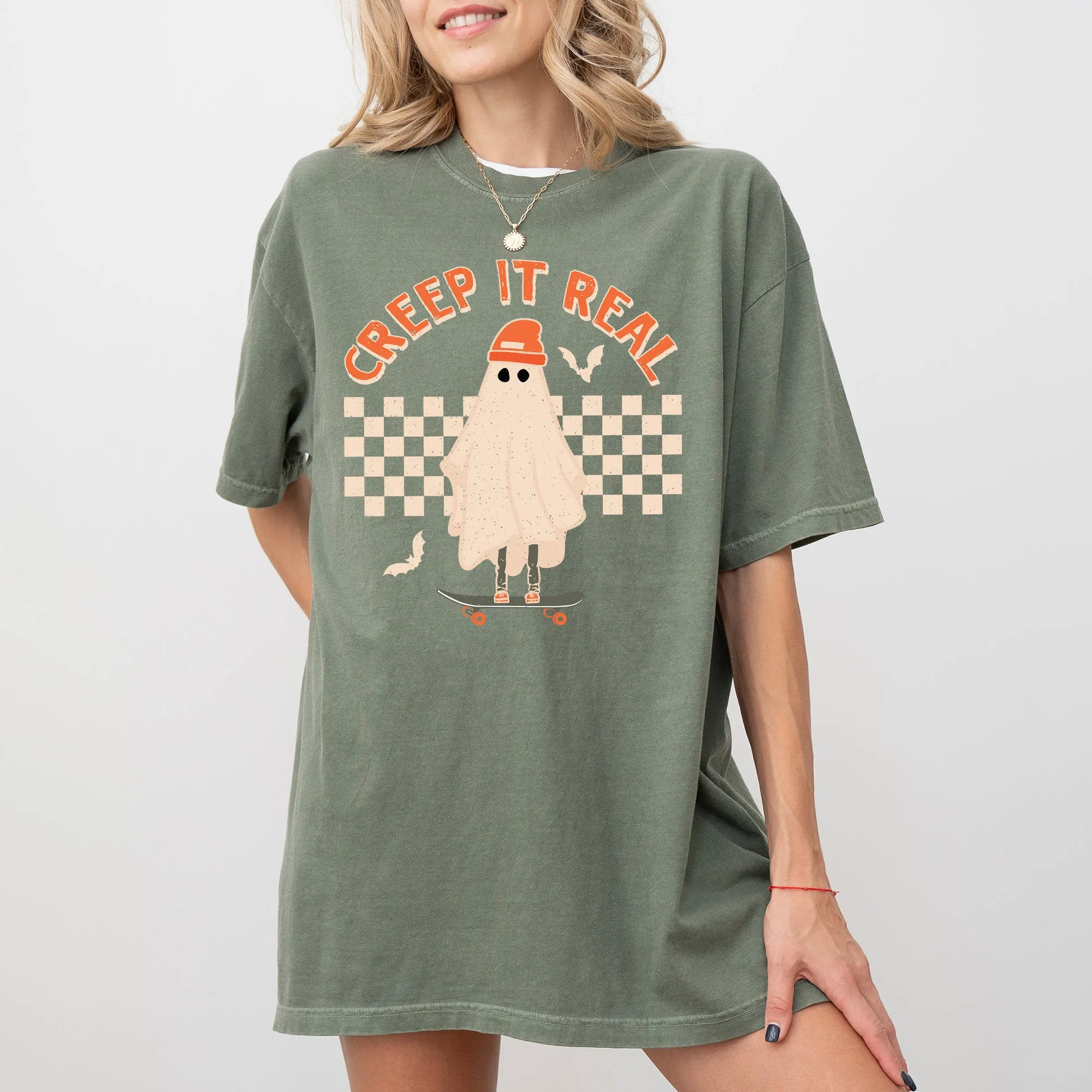 Creep It Real, Retro Ghost, Skeleton, Funny, Spooky, Witch, Aesthetic, Meme, Halloween, Costume, Tshirt Comfort Colors T-Shirt sold by Refinery Number One product image thumbnail 3