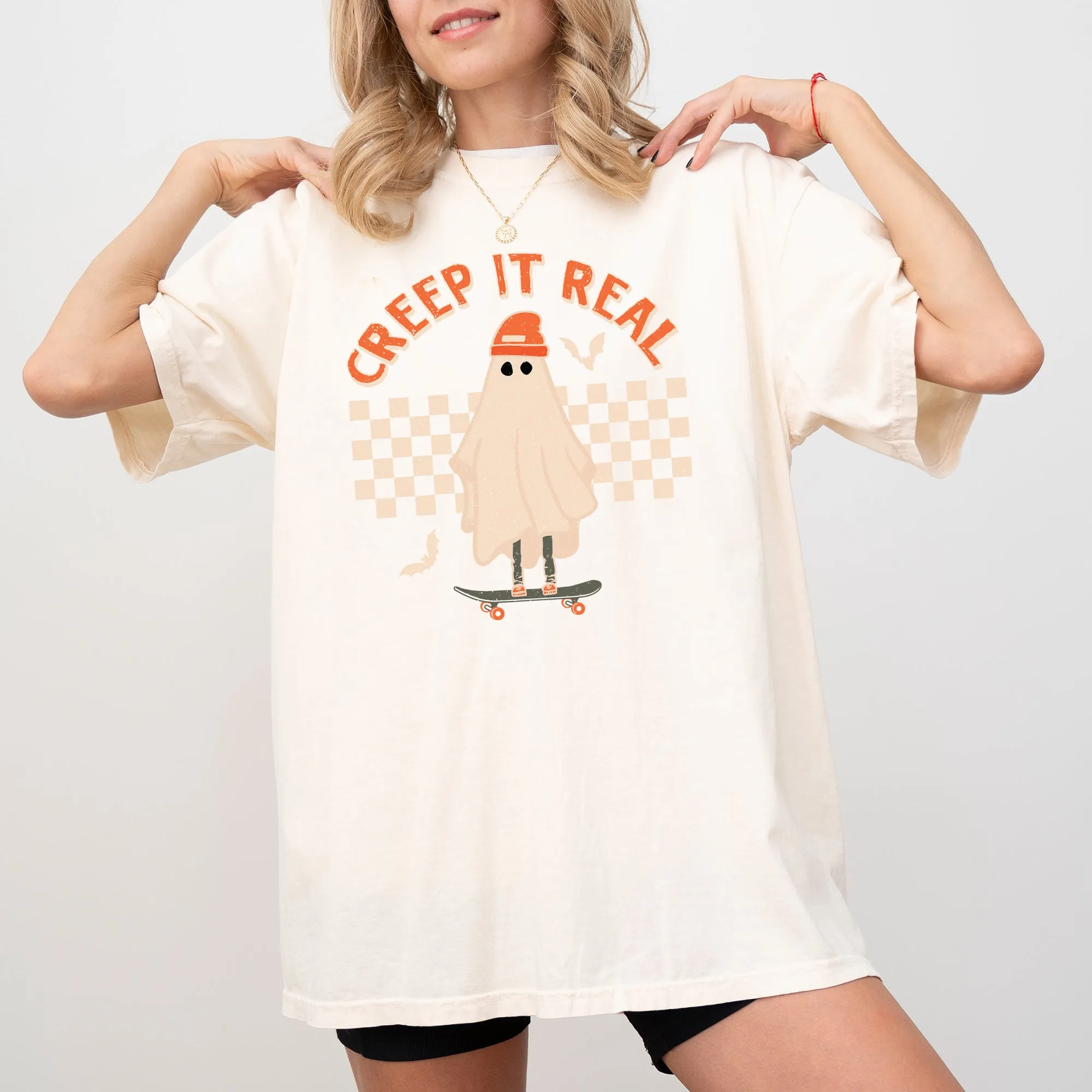 Creep It Real, Retro Ghost, Skeleton, Funny, Spooky, Witch, Aesthetic, Meme, Halloween, Costume, Tshirt Comfort Colors T-Shirt sold by Refinery Number One product image thumbnail 4