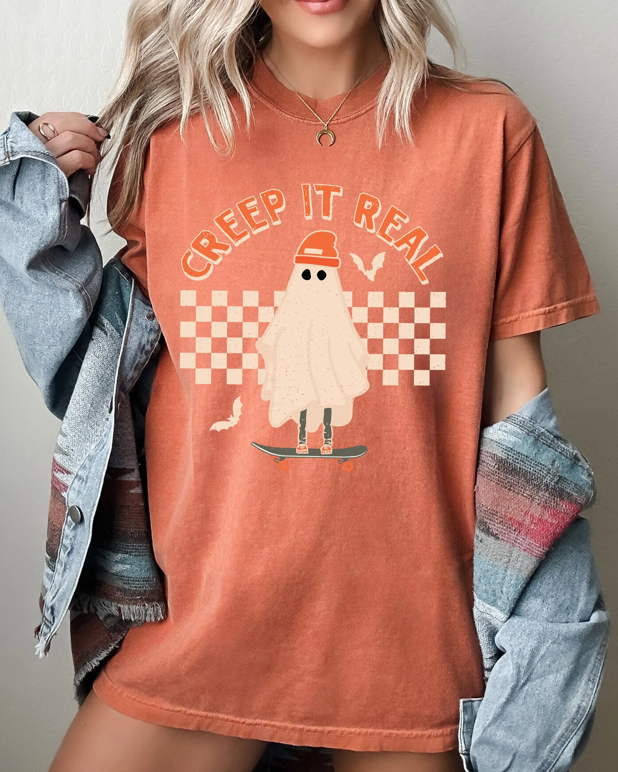 Creep It Real, Retro Ghost, Skeleton, Funny, Spooky, Witch, Aesthetic, Meme, Halloween, Costume, Tshirt Comfort Colors T-Shirt sold by Refinery Number One product image thumbnail 5