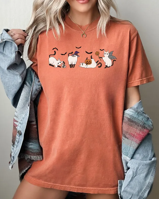 Mini Ghost Cats, Farm, Witch, Skull, Funny, Spooky, Aesthetic, Meme, Halloween, Costume, Tshirt Comfort Colors T-Shirt sold by Refinery Number One