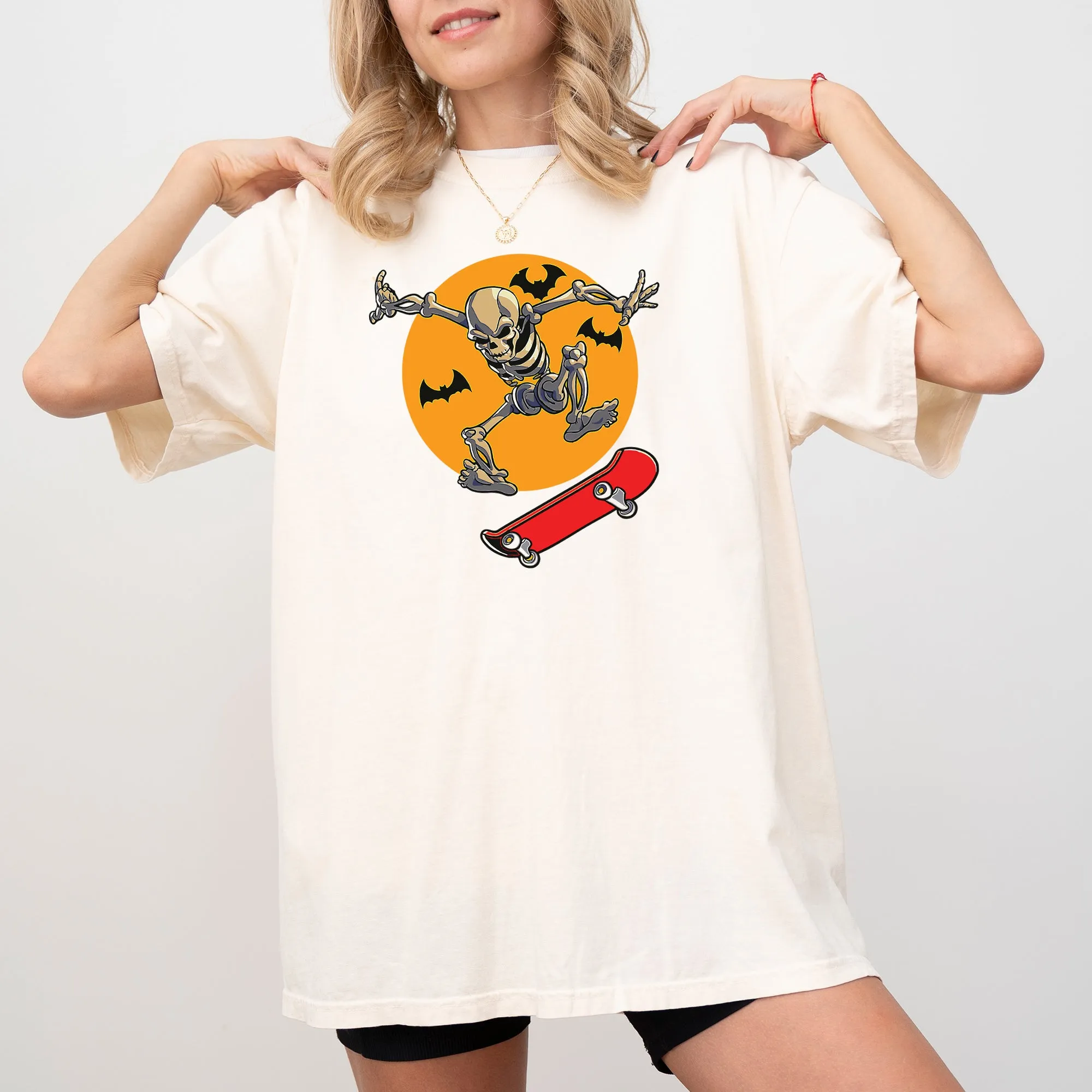 Skateboarding Skeleton, Ghost, Farm, Witch, Skull, Funny, Spooky, Aesthetic, Meme, Halloween, Costume, Tshirt Comfort Colors T-Shirt sold by Refinery Number One