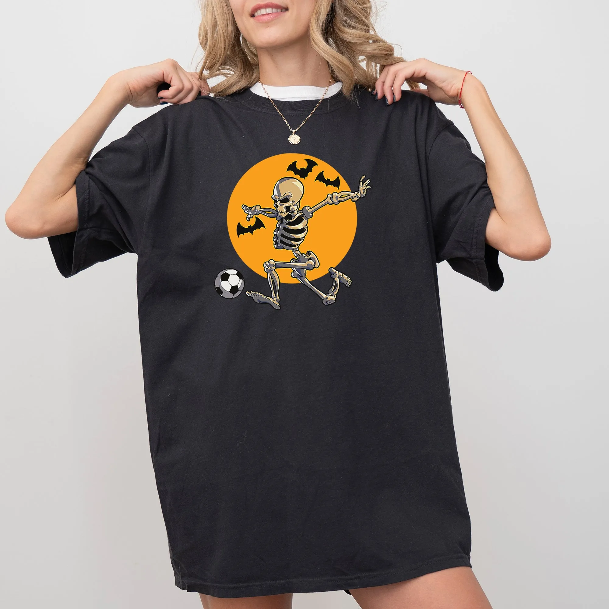 Football Player Skeleton, Ghost, Farm, Witch, Skull, Funny, Spooky, Aesthetic, Meme, Halloween, Costume, Tshirt Comfort Colors T-Shirt sold by Refinery Number One product image thumbnail 3