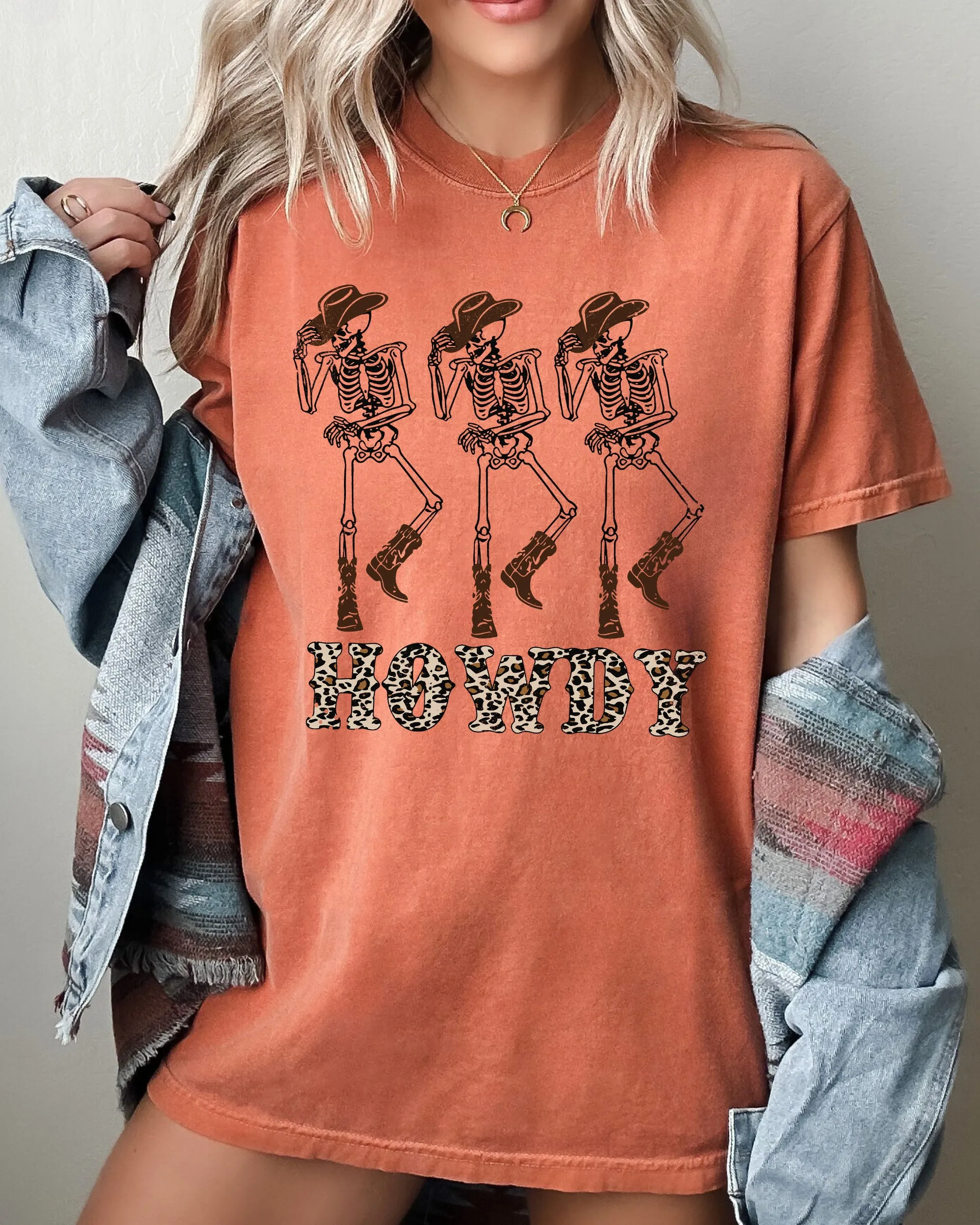 Howdy, Cowboy, Western, Ghost, Skeleton, Witch, Skull, Funny, Spooky, Aesthetic, Meme, Halloween, Costume, Tshirt Comfort Colors T-Shirt sold by Refinery Number One product image thumbnail 3