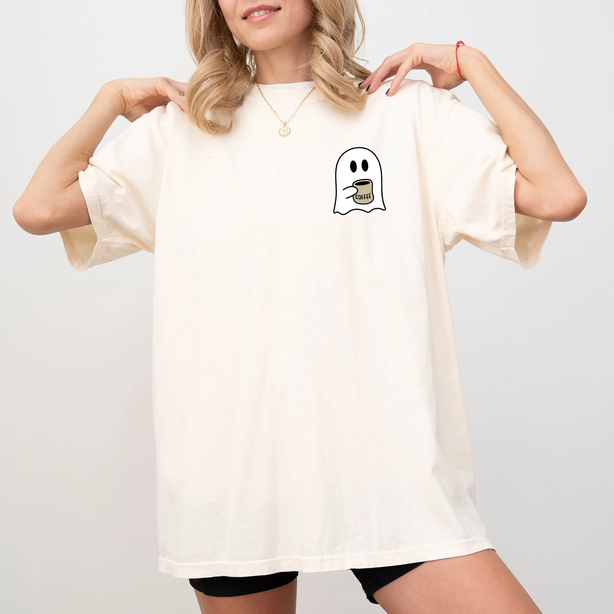 Ghost, Coffee Lover, Pocket, Skeleton, Ghost, Witch, Skull, Funny, Spooky, Aesthetic, Meme, Halloween, Costume, Tshirt Comfort Colors T-Shirt sold by Refinery Number One product image thumbnail 4
