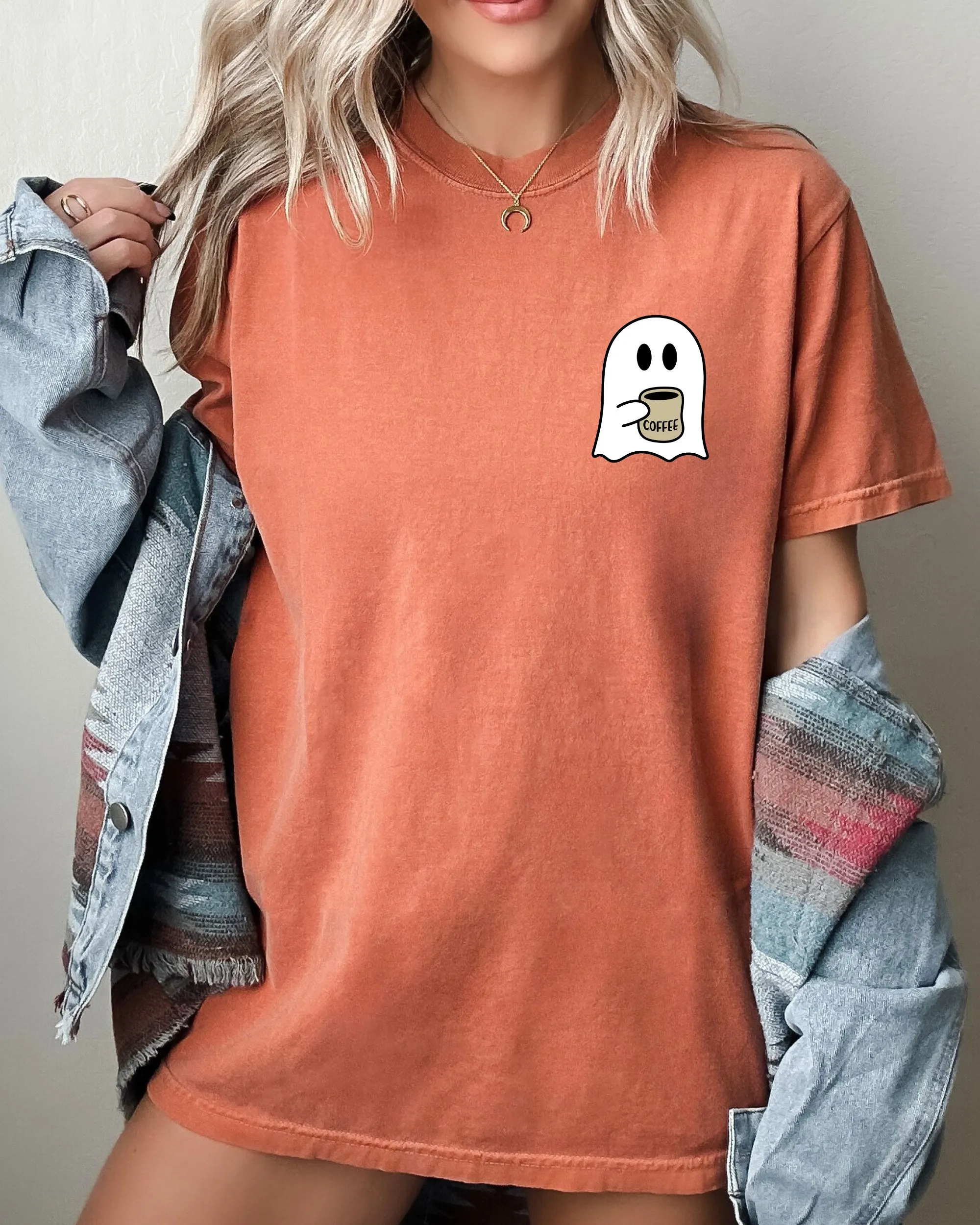 Ghost, Coffee Lover, Pocket, Skeleton, Ghost, Witch, Skull, Funny, Spooky, Aesthetic, Meme, Halloween, Costume, Tshirt Comfort Colors T-Shirt sold by Refinery Number One product image thumbnail 2