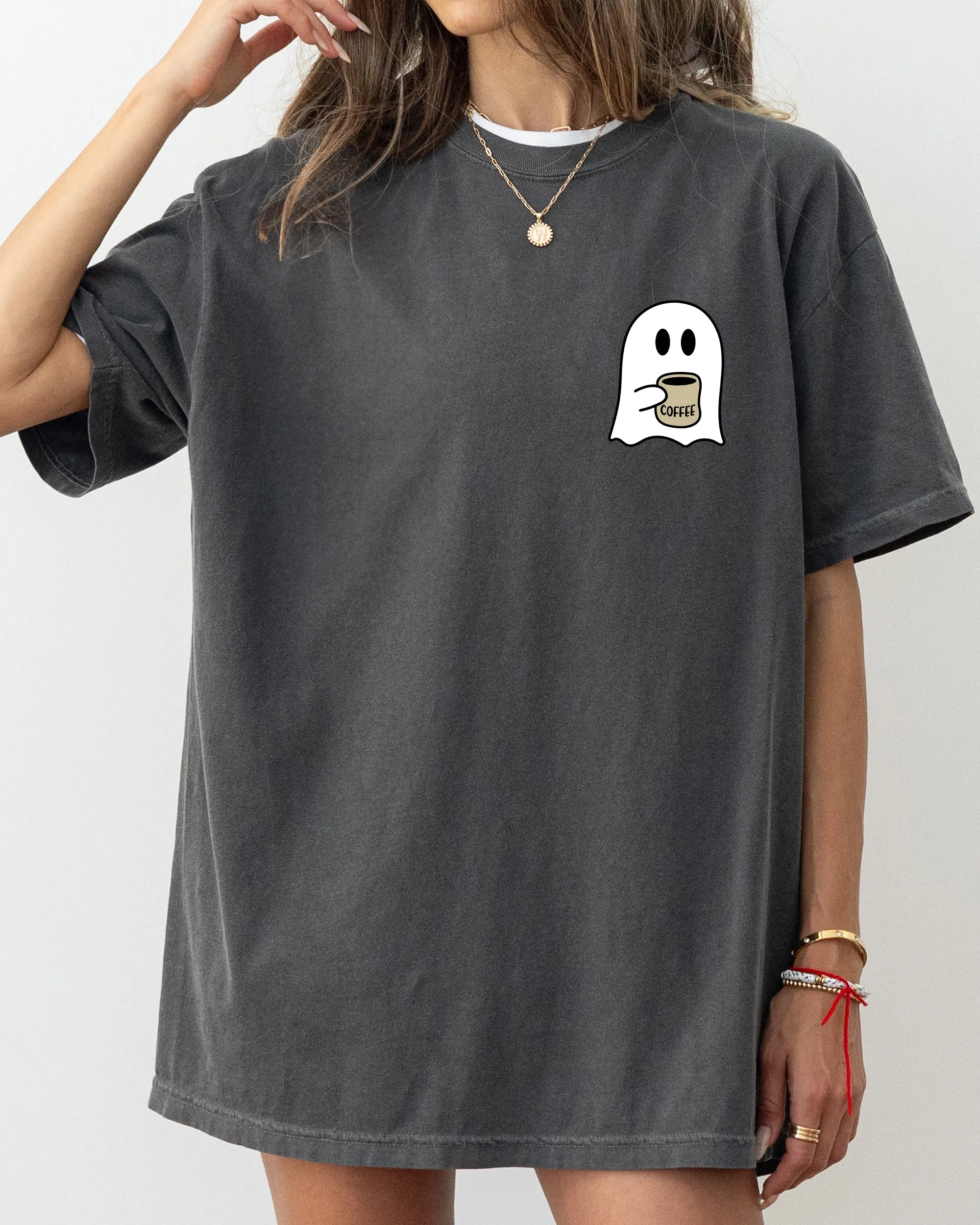Ghost, Coffee Lover, Pocket, Skeleton, Ghost, Witch, Skull, Funny, Spooky, Aesthetic, Meme, Halloween, Costume, Tshirt Comfort Colors T-Shirt sold by Refinery Number One