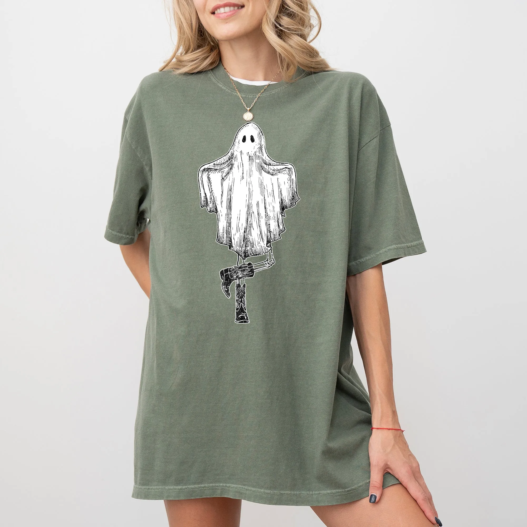 Western Ghost, Cowboy, Skeleton, Witch, Skull, Spooky, Aesthetic, Meme, Halloween, Costume, Tshirt Comfort Colors T-Shirt sold by Refinery Number One product image thumbnail 3