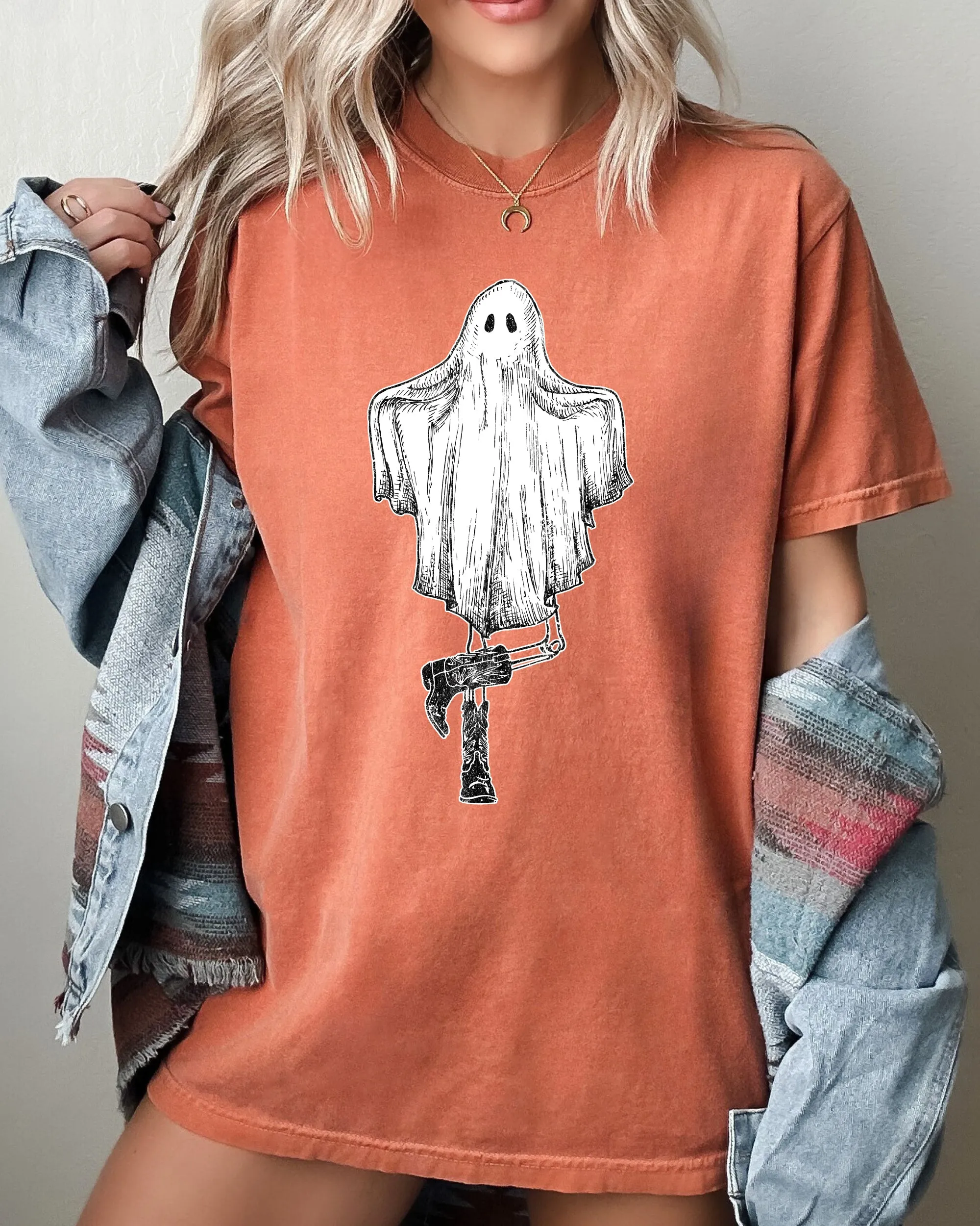 Western Ghost, Cowboy, Skeleton, Witch, Skull, Spooky, Aesthetic, Meme, Halloween, Costume, Tshirt Comfort Colors T-Shirt sold by Refinery Number One