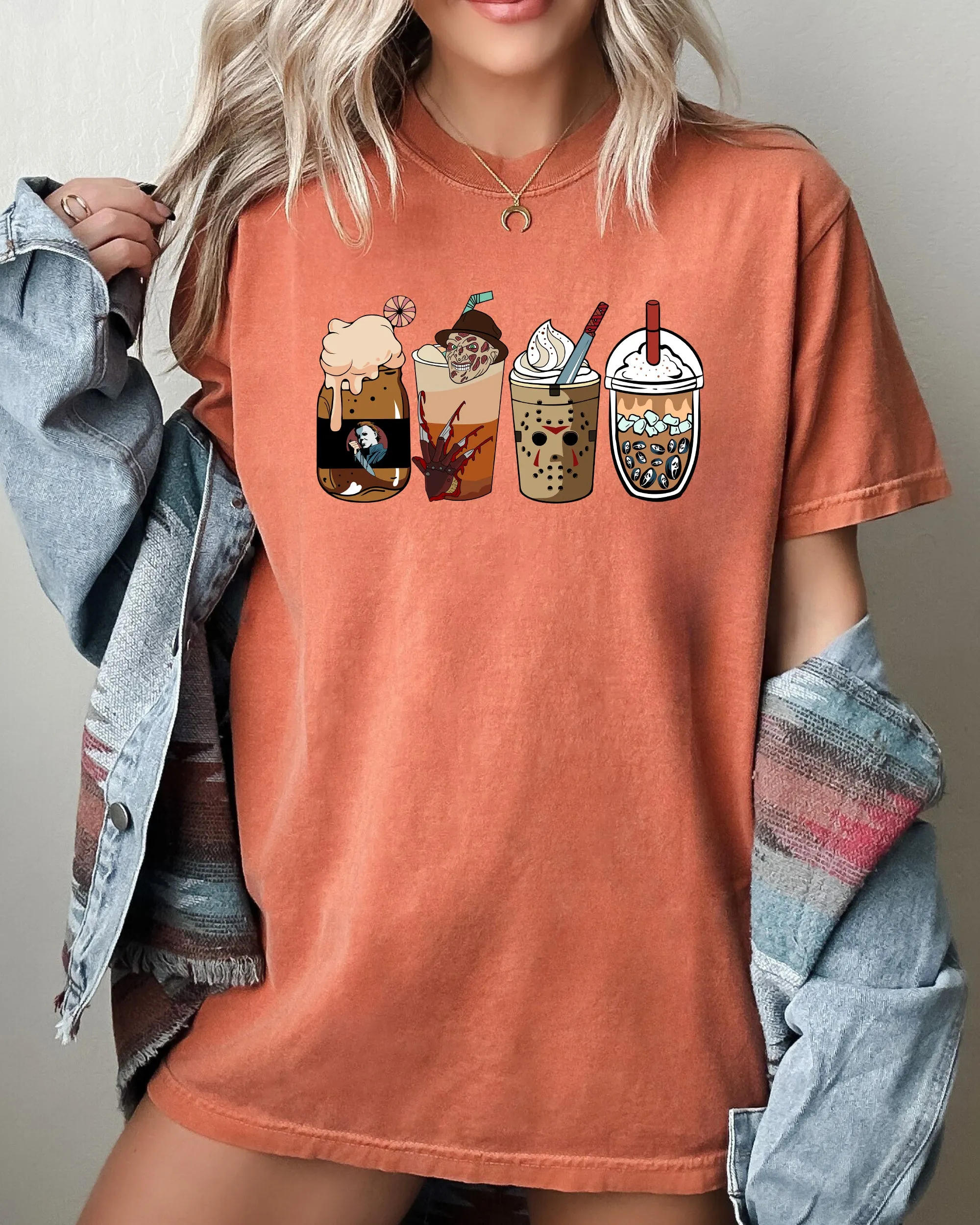 Halloween Coffee, Vintage, Skeleton, Ghost, Witch, Skull, Spooky, Aesthetic, Meme, Halloween, Costume, Tshirt Comfort Colors T-Shirt sold by Refinery Number One product image thumbnail 5