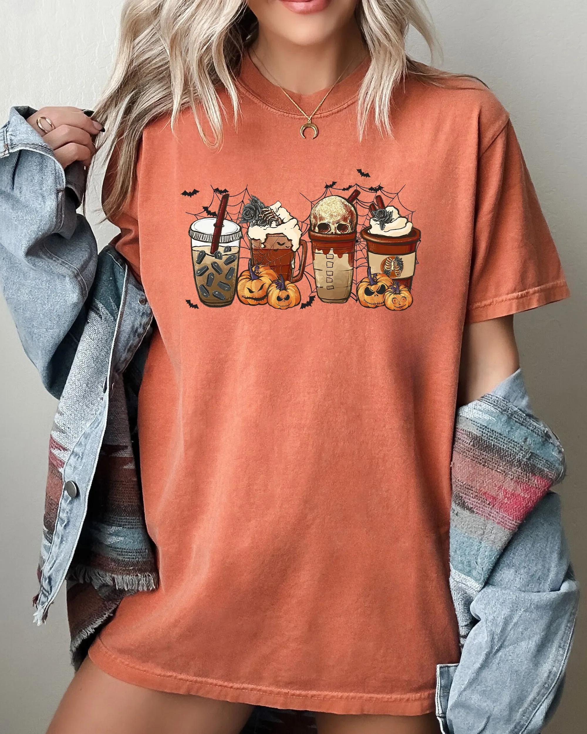 Halloween Coffee, Retro, Skeleton, Ghost, Witch, Skull, Spooky, Aesthetic, Meme, Halloween, Costume, Tshirt Comfort Colors T-Shirt sold by Refinery Number One product image thumbnail 5