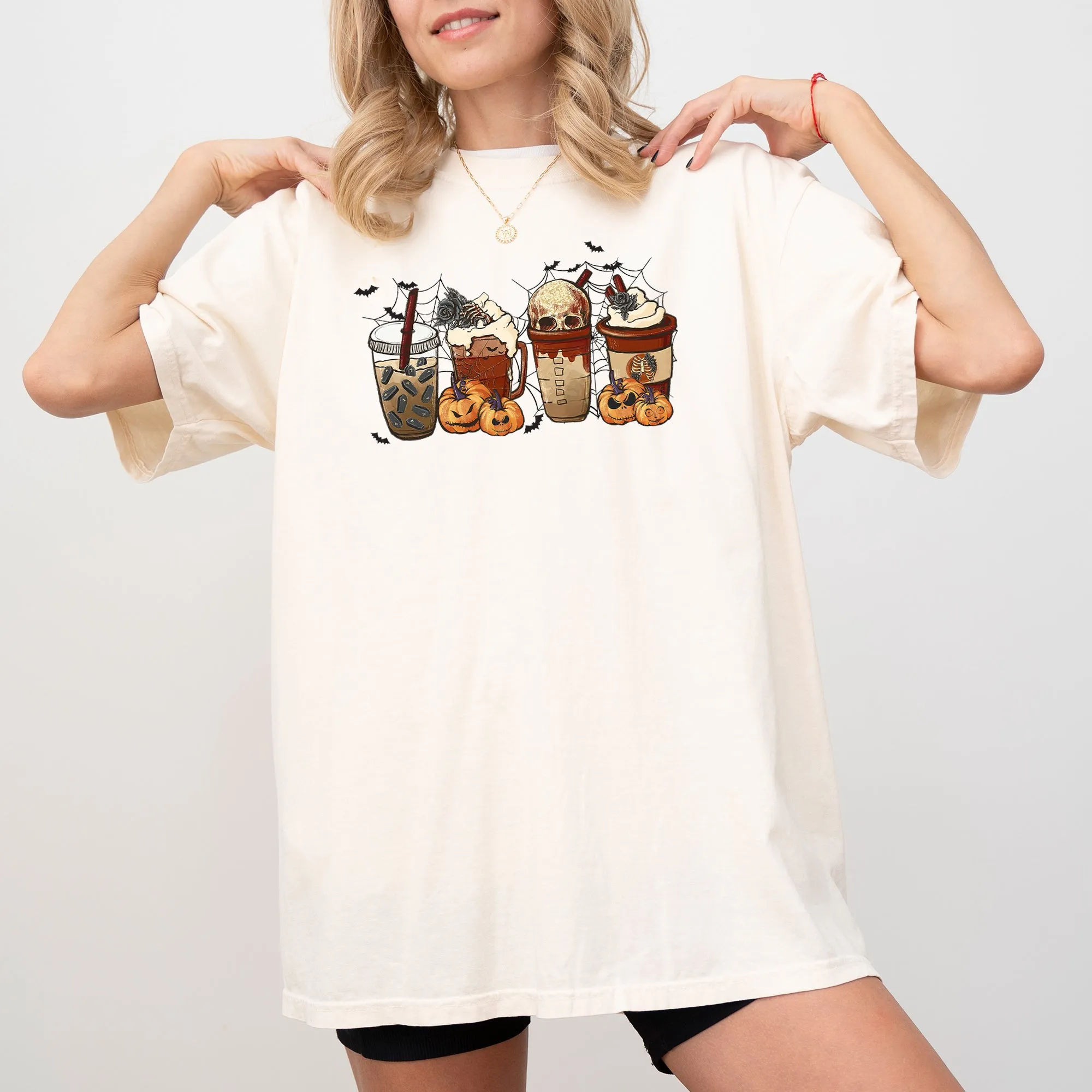 Halloween Coffee, Retro, Skeleton, Ghost, Witch, Skull, Spooky, Aesthetic, Meme, Halloween, Costume, Tshirt Comfort Colors T-Shirt sold by Refinery Number One product image thumbnail 2