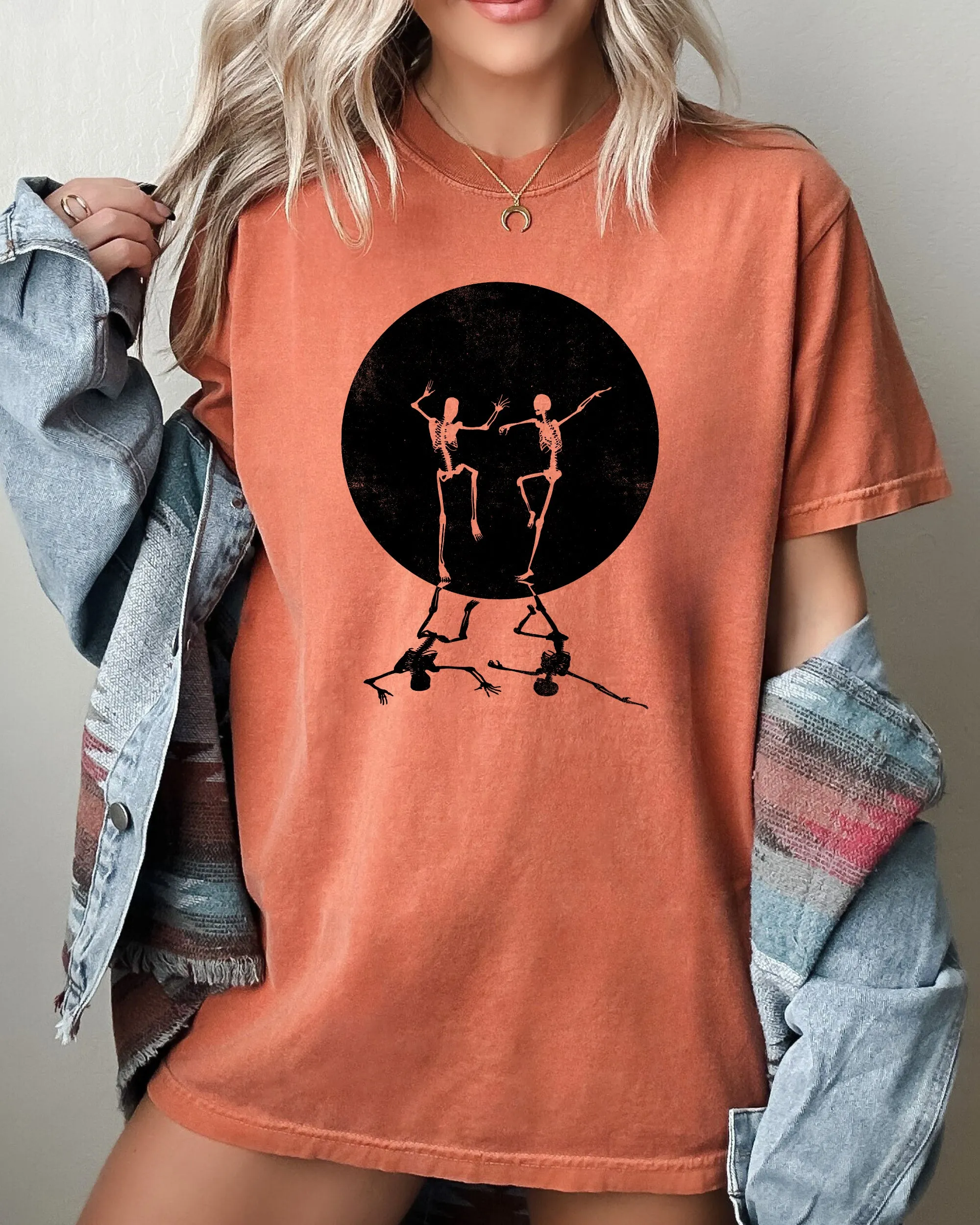 Dancing Skeletons, Moon, Ghost, Witch, Skull, Spooky, Aesthetic, Meme, Halloween, Costume, Tshirt Comfort Colors T-Shirt sold by Refinery Number One product image thumbnail 4