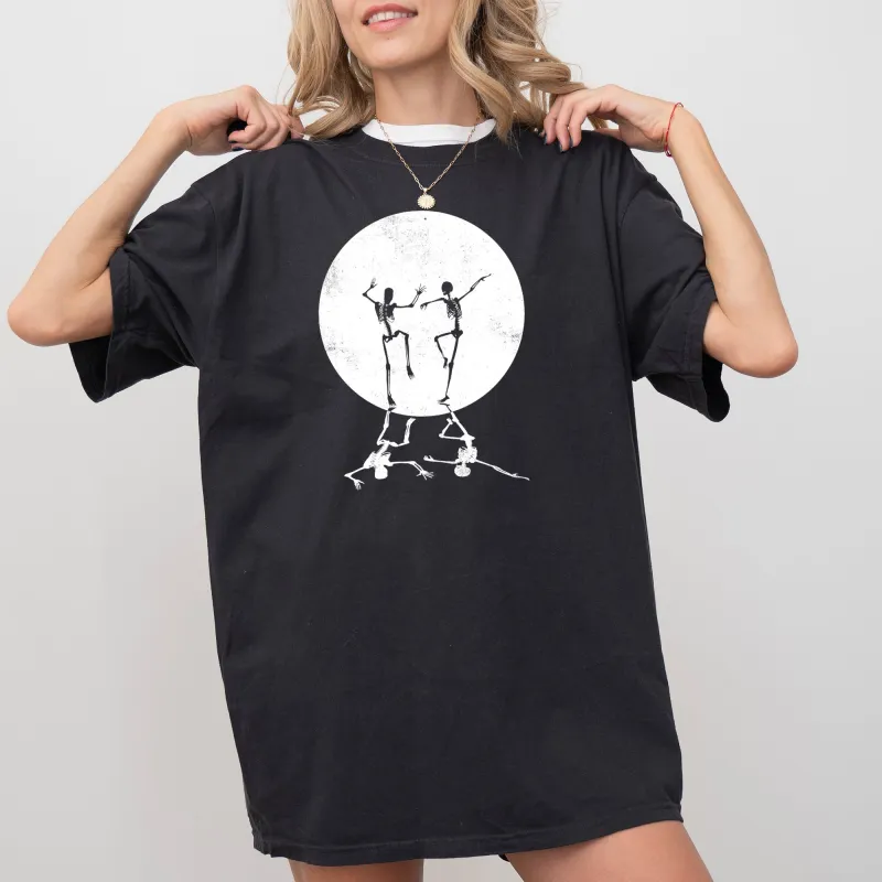 Dancing Skeletons, Moon, Ghost, Witch, Skull, Spooky, Aesthetic, Meme, Halloween, Costume, Tshirt Comfort Colors T-Shirt sold by Refinery Number One