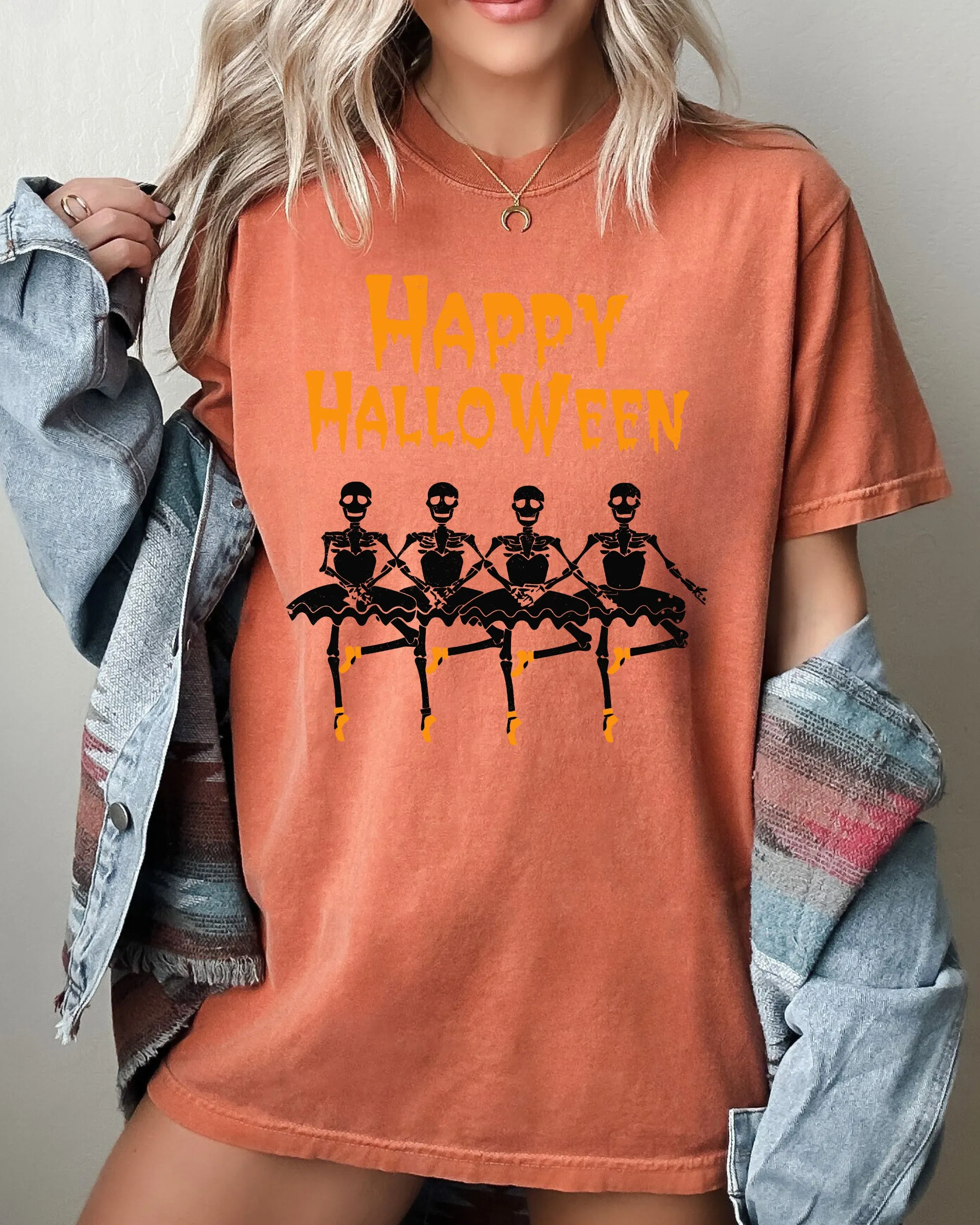 Happy Halloween, Dancing Skeletons, Ghost, Witch, Skull, Spooky, Aesthetic, Meme, Halloween, Costume, Tshirt Comfort Colors T-Shirt sold by Refinery Number One product image thumbnail 2