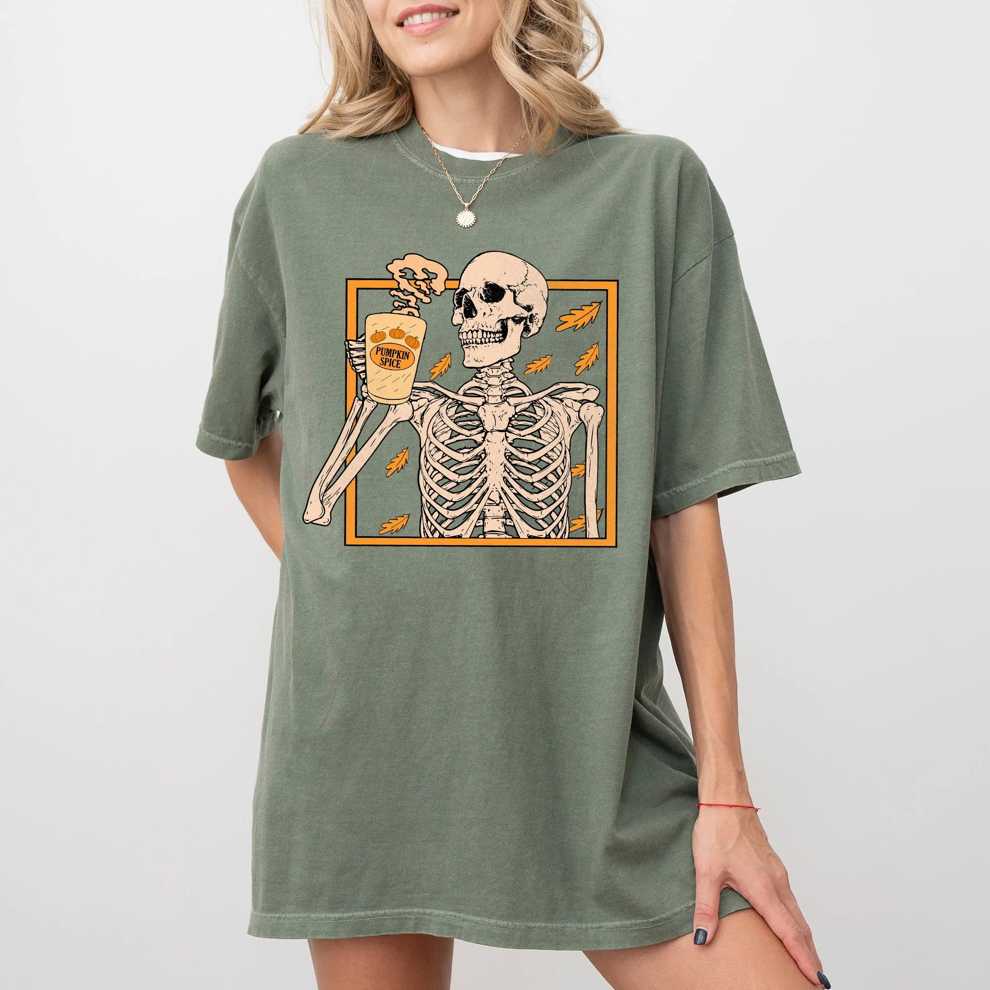 Pumpkin Spice, Coffee, Skeleton, Ghost, Witch, Skull, Spooky, Aesthetic, Meme, Halloween, Costume, Tshirt Comfort Colors T-Shirt sold by Refinery Number One product image thumbnail 4