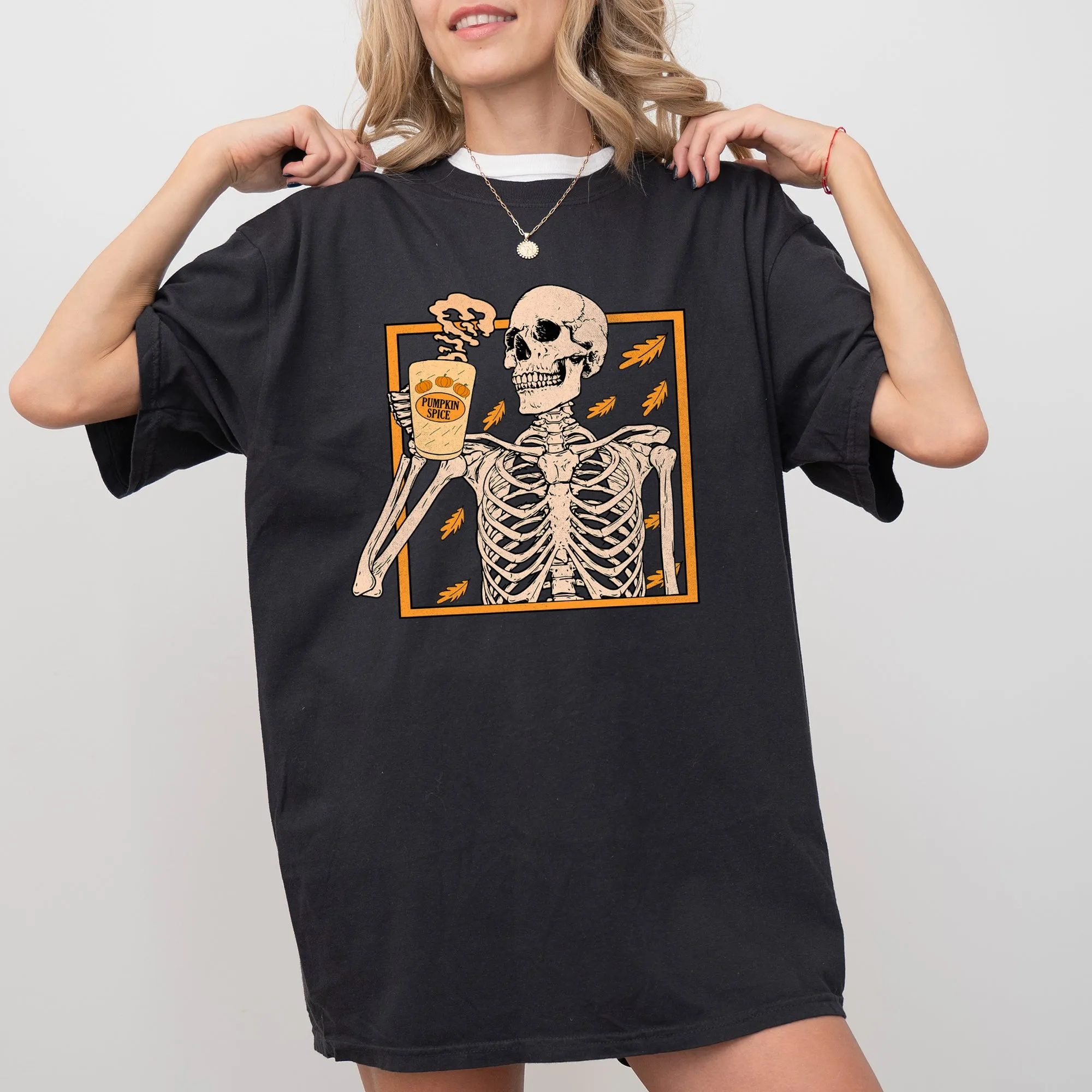 Pumpkin Spice, Coffee, Skeleton, Ghost, Witch, Skull, Spooky, Aesthetic, Meme, Halloween, Costume, Tshirt Comfort Colors T-Shirt sold by Refinery Number One product image thumbnail 2