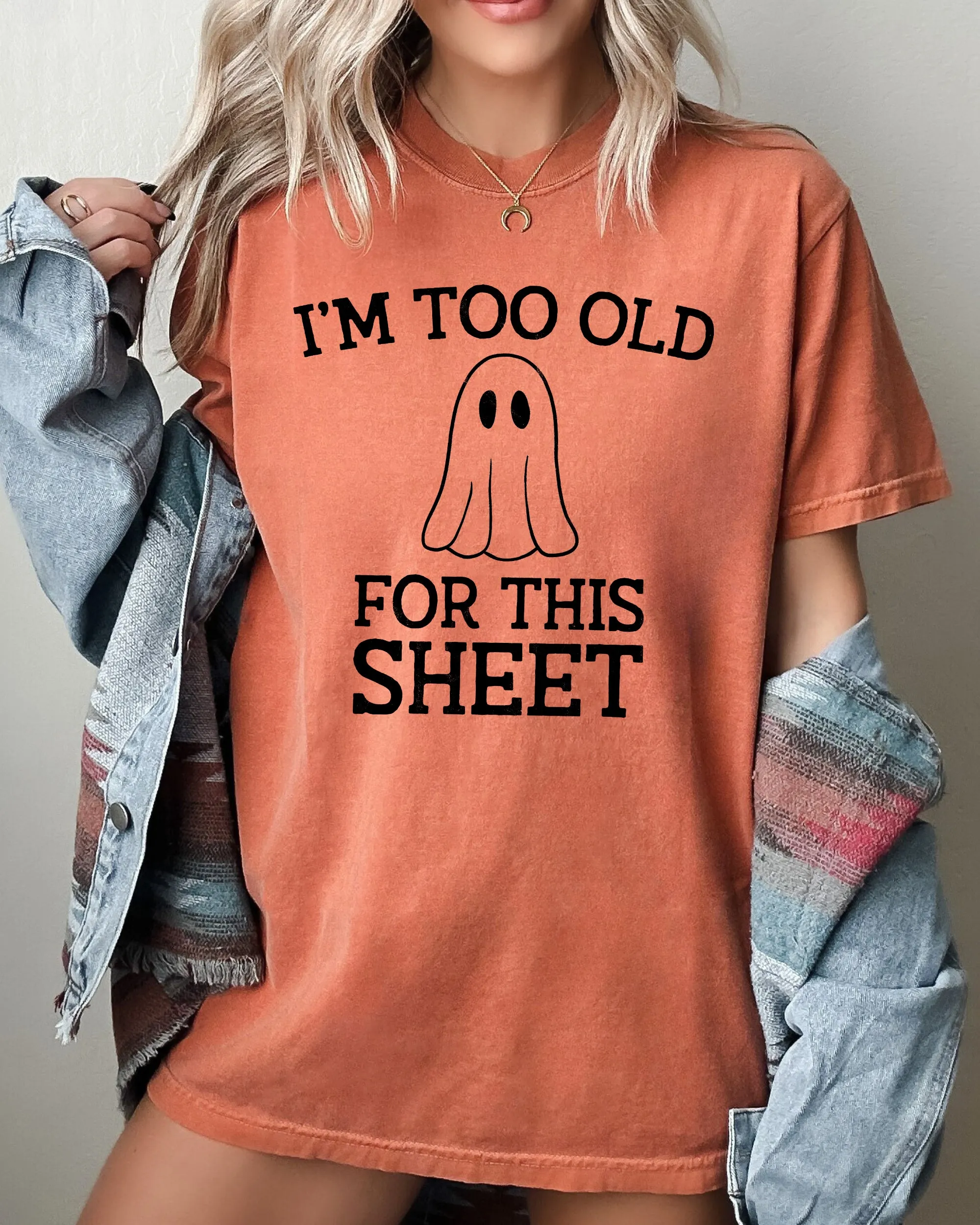 I'm Too Old For This Sheet, Skeleton, Ghost, Witch, Skull, Spooky, Aesthetic, Meme, Halloween, Costume, Tshirt Comfort Colors T-Shirt sold by Refinery Number One product image thumbnail 3