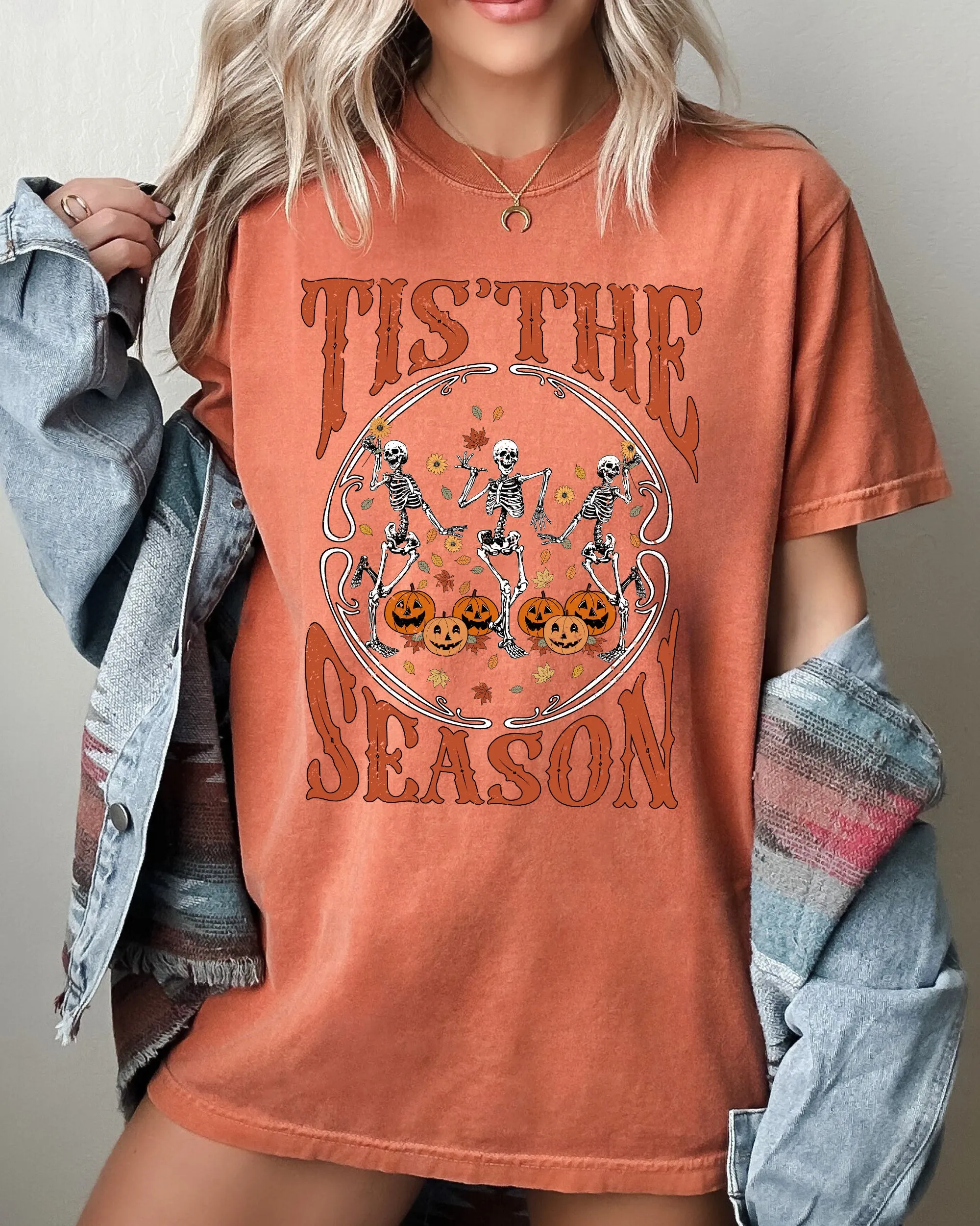 Tis The Season, Retro, Skeleton, Ghost, Witch, Skull, Spooky, Aesthetic, Meme, Halloween, Costume, Tshirt Comfort Colors T-Shirt sold by Refinery Number One product image thumbnail 5