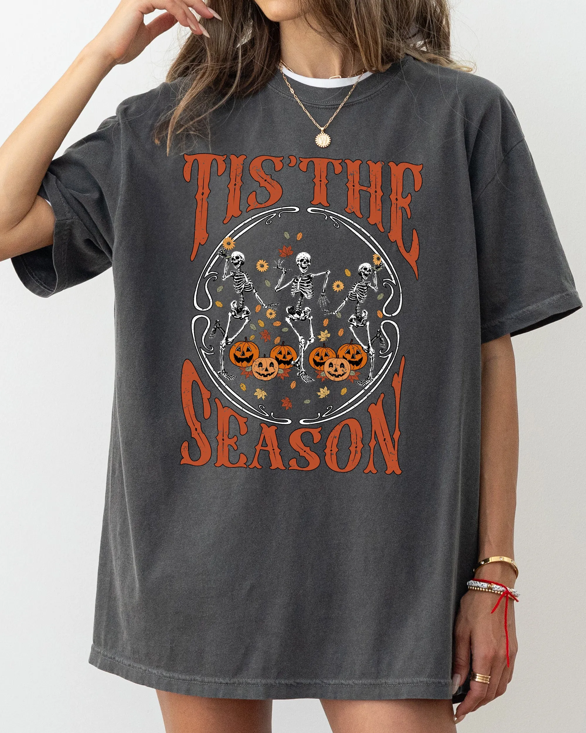 Tis The Season, Retro, Skeleton, Ghost, Witch, Skull, Spooky, Aesthetic, Meme, Halloween, Costume, Tshirt Comfort Colors T-Shirt sold by Refinery Number One product image thumbnail 4