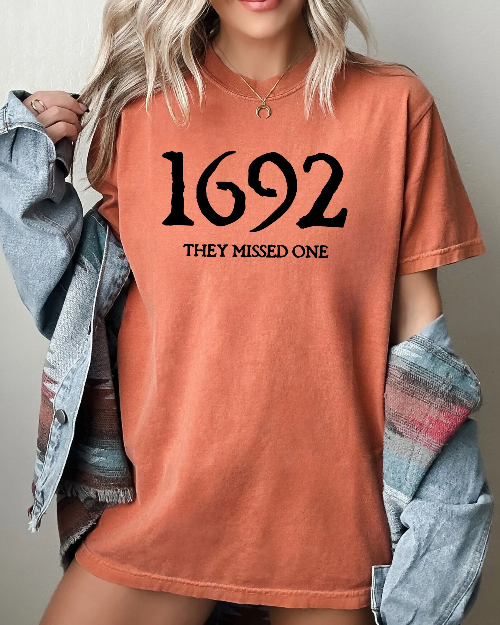 1692, They Missed One, Skeleton, Ghost, Witch, Skull, Spooky, Aesthetic, Meme, Halloween, Costume, Tshirt Comfort Colors T-Shirt sold by Refinery Number One product image thumbnail 4