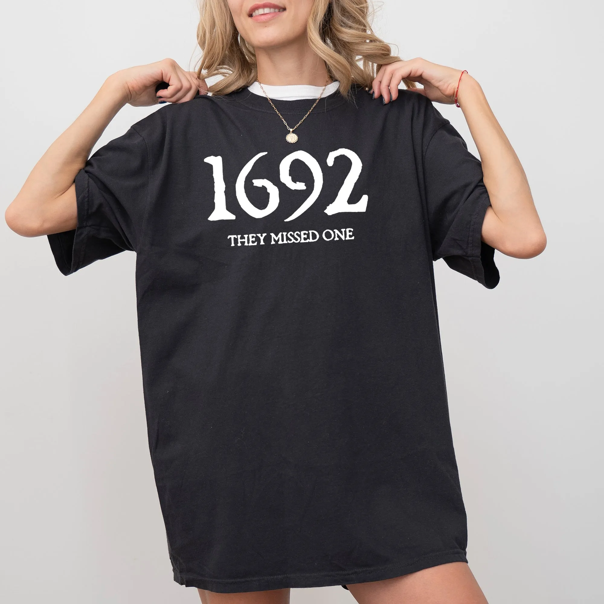 1692, They Missed One, Skeleton, Ghost, Witch, Skull, Spooky, Aesthetic, Meme, Halloween, Costume, Tshirt Comfort Colors T-Shirt sold by Refinery Number One product image thumbnail 2