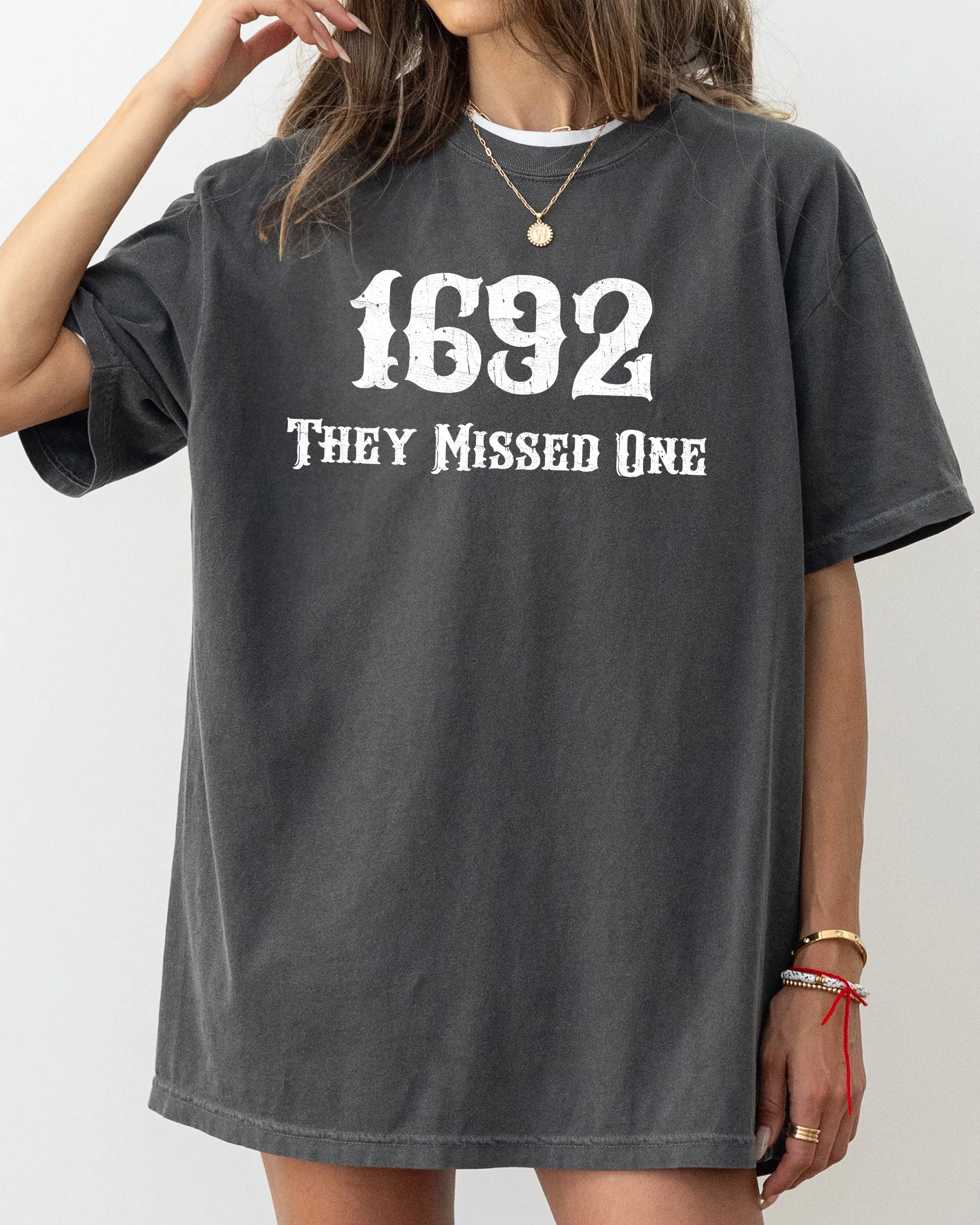 They Missed One, 1692, Skeleton, Ghost, Witch, Skull, Spooky, Aesthetic, Meme, Halloween, Costume, Tshirt Comfort Colors T-Shirt sold by Refinery Number One product image thumbnail 5
