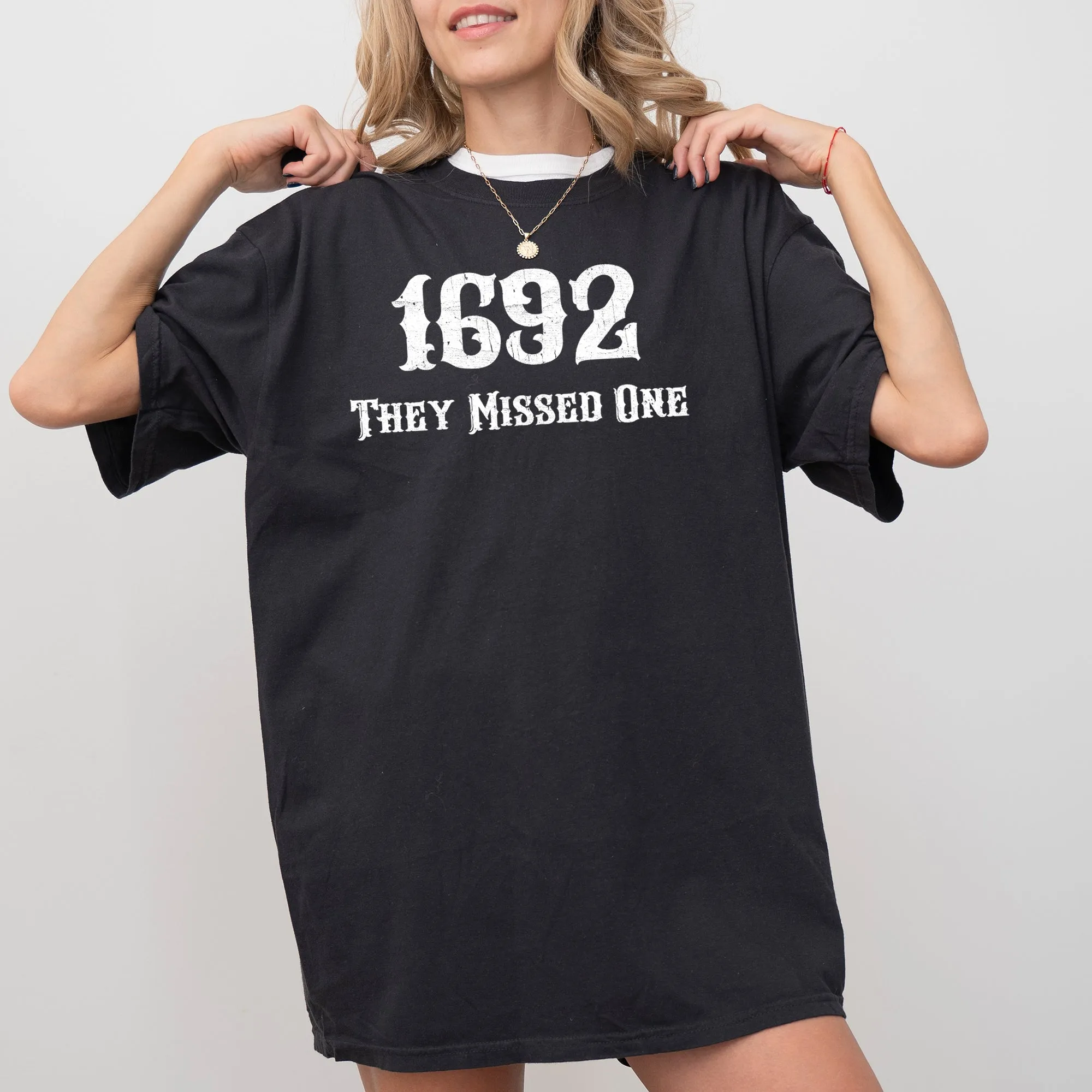They Missed One, 1692, Skeleton, Ghost, Witch, Skull, Spooky, Aesthetic, Meme, Halloween, Costume, Tshirt Comfort Colors T-Shirt sold by Refinery Number One product image thumbnail 2