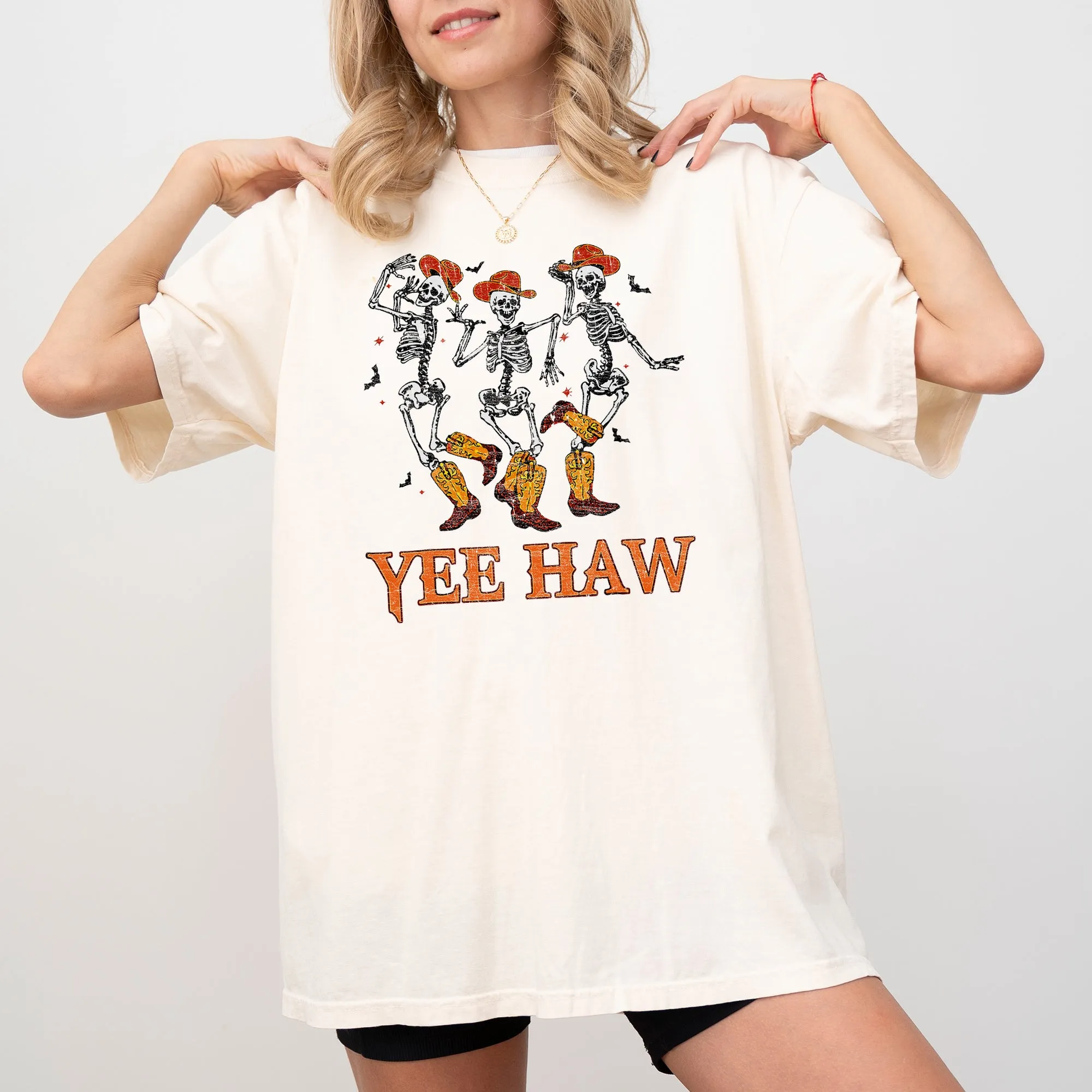 Yee Haw, Western, Cowboy, Skeleton, Ghost, Witch, Skull, Spooky, Aesthetic, Meme, Halloween, Costume, Tshirt Comfort Colors T-Shirt sold by Refinery Number One
