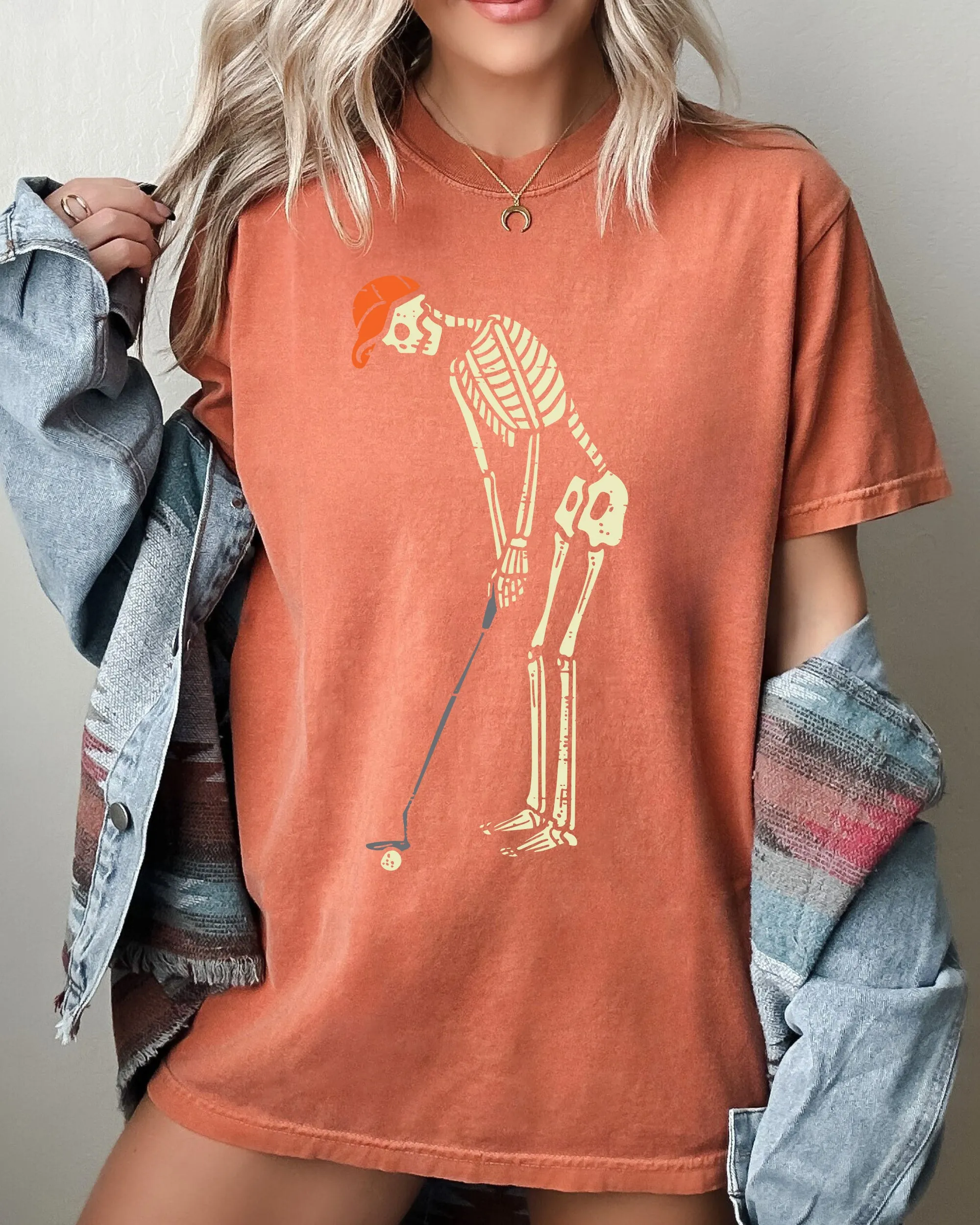 Golf Player, Skeleton, Ghost, Witch, Skull, Spooky, Aesthetic, Meme, Halloween, Costume, Tshirt Comfort Colors T-Shirt sold by Refinery Number One product image thumbnail 4