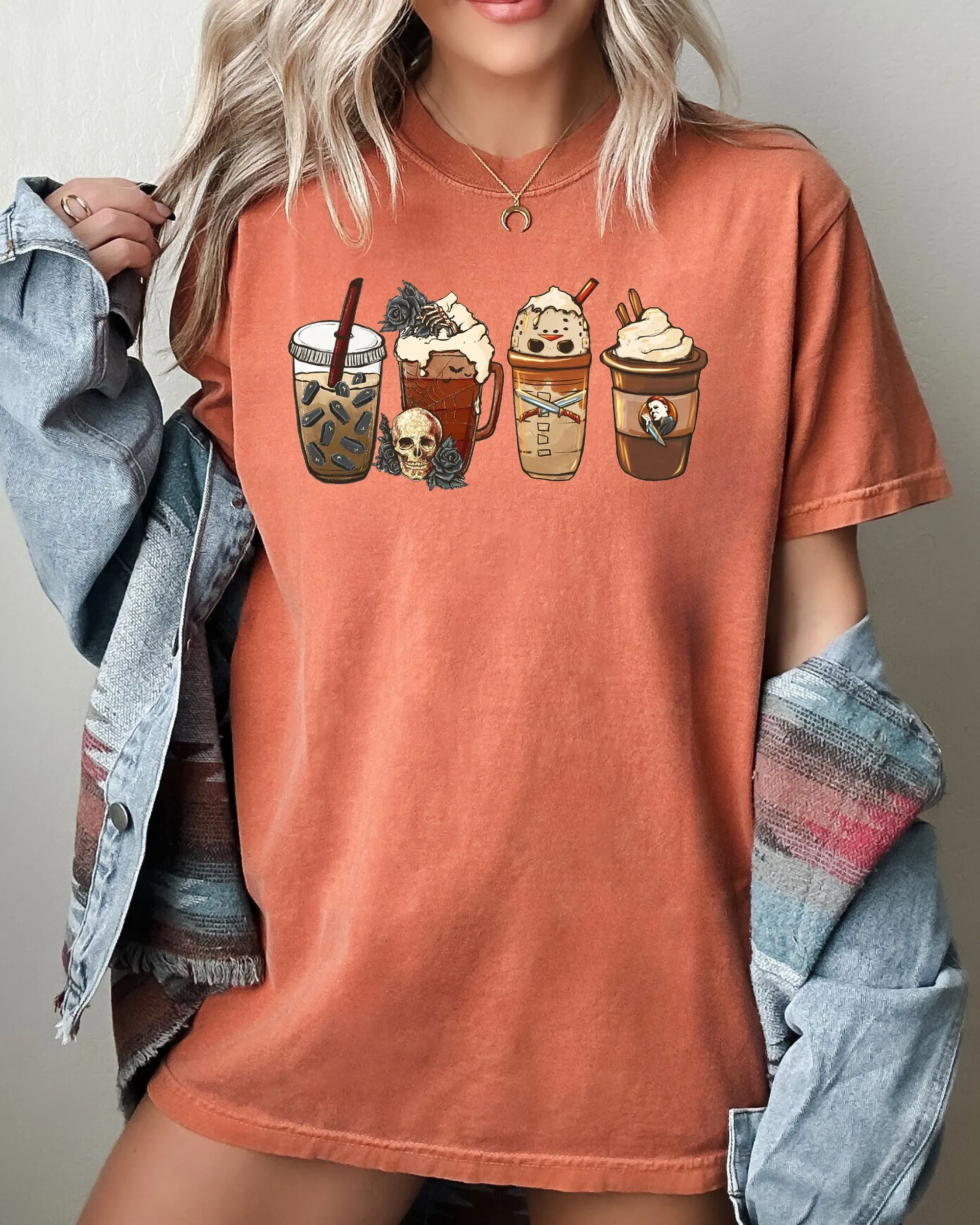 Halloween Coffee, Spooky, Skeleton, Ghost, Witch, Skull, Aesthetic, Meme, Halloween, Costume, Tshirt Comfort Colors T-Shirt sold by Refinery Number One