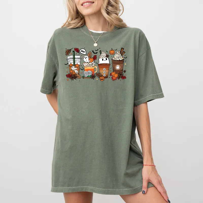 Halloween Coffee, Horror Movie, Spooky, Skeleton, Ghost, Witch, Skull, Aesthetic, Meme, Halloween, Costume, Tshirt Comfort Colors T-Shirt sold by Refinery Number One