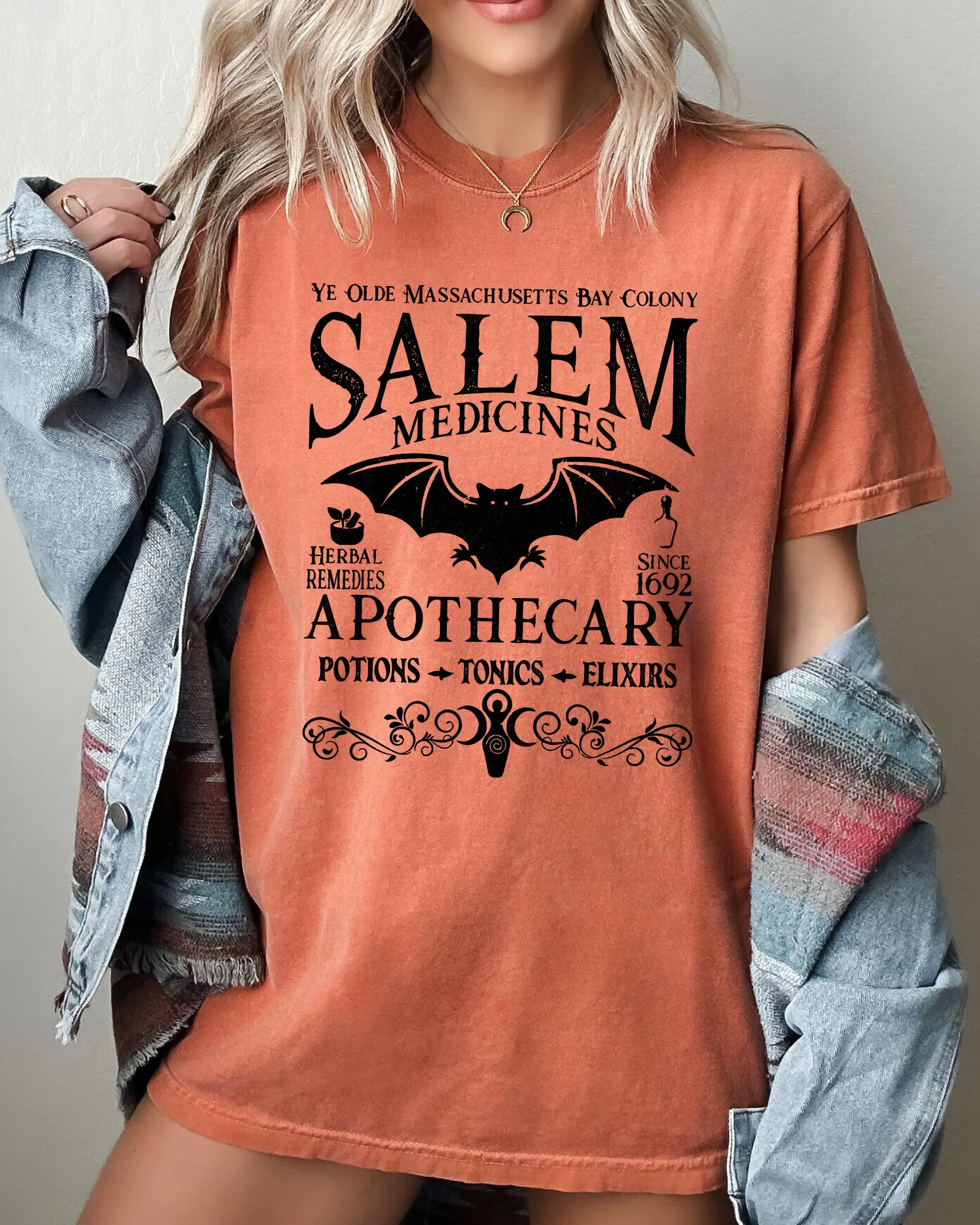 Salem Medicines, Spooky, Skeleton, Ghost, Witch, Skull, Aesthetic, Meme, Halloween, Costume, Tshirt Comfort Colors T-Shirt sold by Refinery Number One product image thumbnail 3