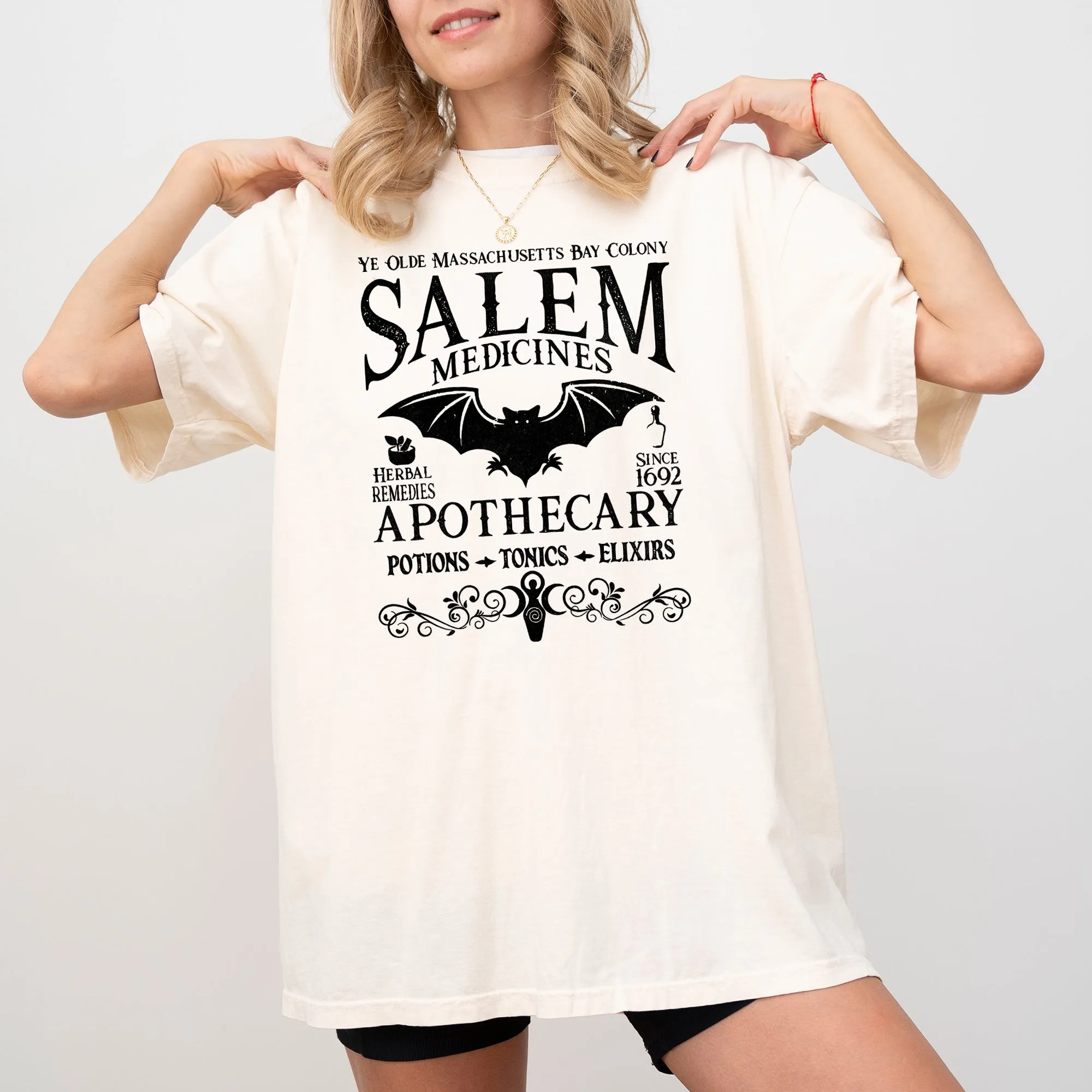 Salem Medicines, Spooky, Skeleton, Ghost, Witch, Skull, Aesthetic, Meme, Halloween, Costume, Tshirt Comfort Colors T-Shirt sold by Refinery Number One product image thumbnail 2