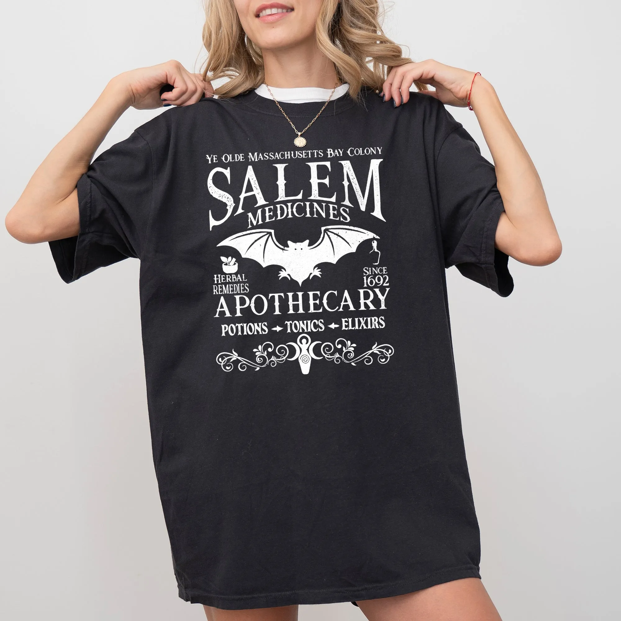 Salem Medicines, Spooky, Skeleton, Ghost, Witch, Skull, Aesthetic, Meme, Halloween, Costume, Tshirt Comfort Colors T-Shirt sold by Refinery Number One product image thumbnail 4