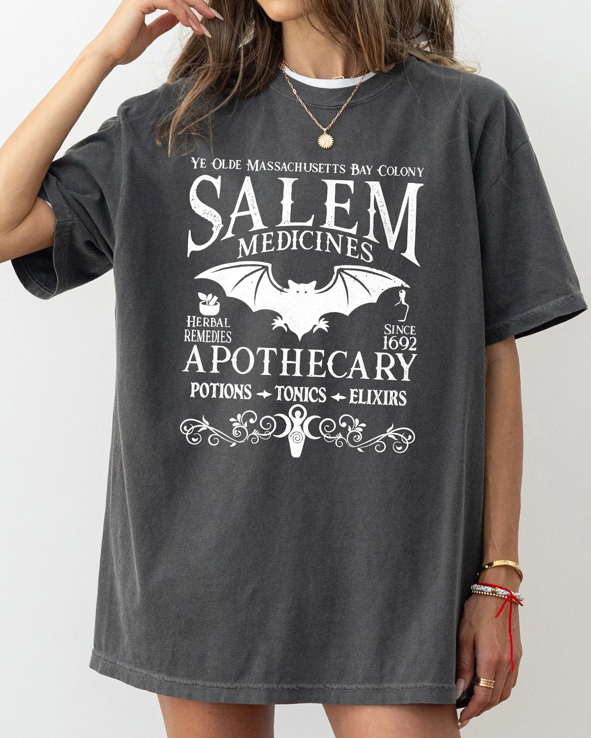 Salem Medicines, Spooky, Skeleton, Ghost, Witch, Skull, Aesthetic, Meme, Halloween, Costume, Tshirt Comfort Colors T-Shirt sold by Refinery Number One