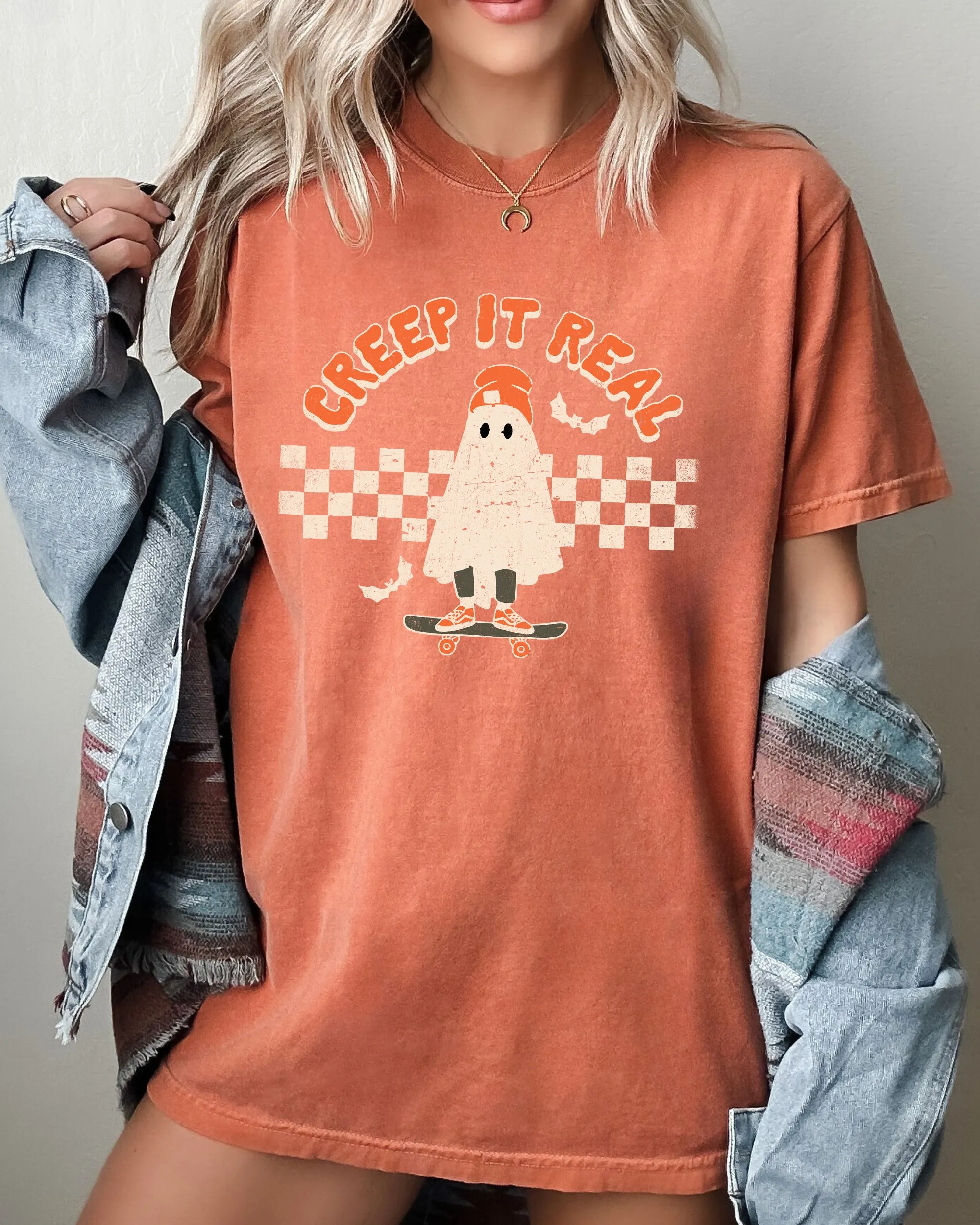 Creep It Real, Ghost, Retro, Spooky, Skeleton, Ghost, Witch, Skull, Aesthetic, Meme, Halloween, Costume, Tshirt Comfort Colors T-Shirt sold by Refinery Number One product image thumbnail 5
