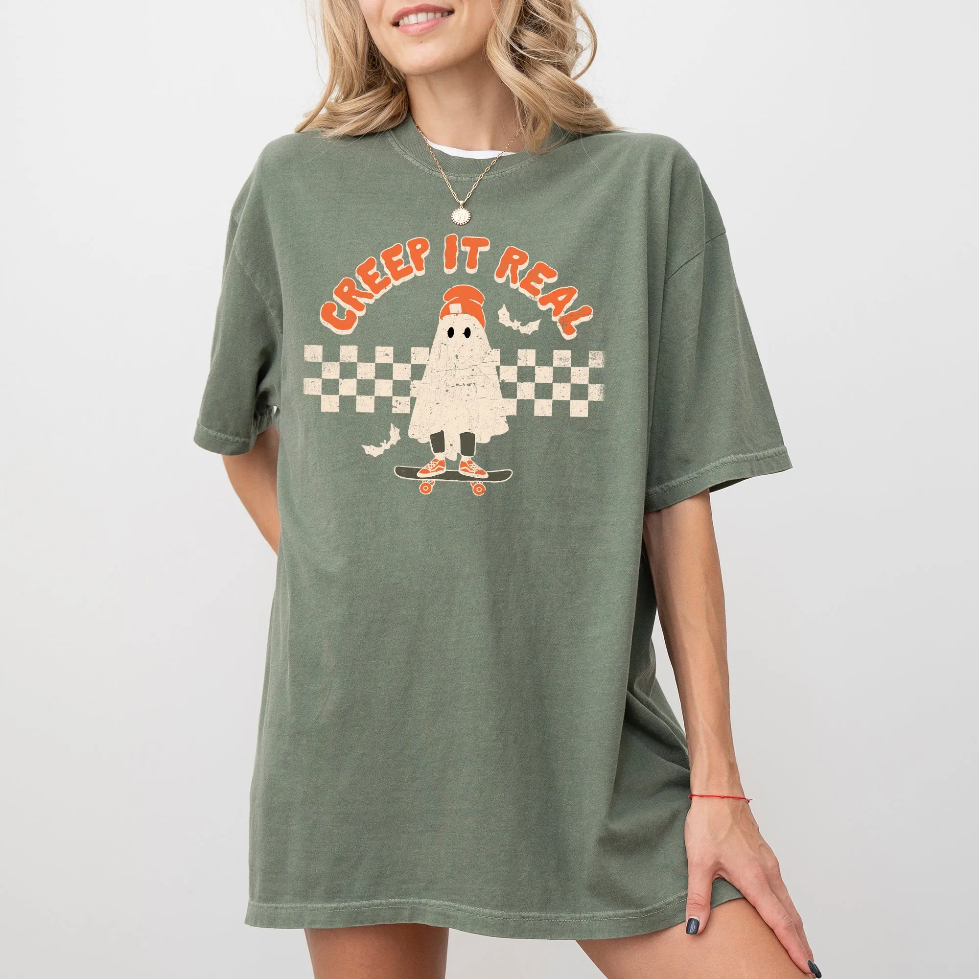 Creep It Real, Ghost, Retro, Spooky, Skeleton, Ghost, Witch, Skull, Aesthetic, Meme, Halloween, Costume, Tshirt Comfort Colors T-Shirt sold by Refinery Number One product image thumbnail 3