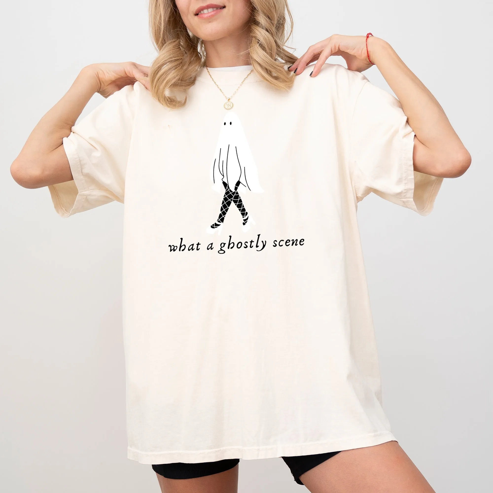 What A Ghostly Scene, Spooky, Skeleton, Ghost, Witch, Skull, Aesthetic, Meme, Halloween, Costume, Tshirt Comfort Colors T-Shirt sold by Refinery Number One product image thumbnail 4